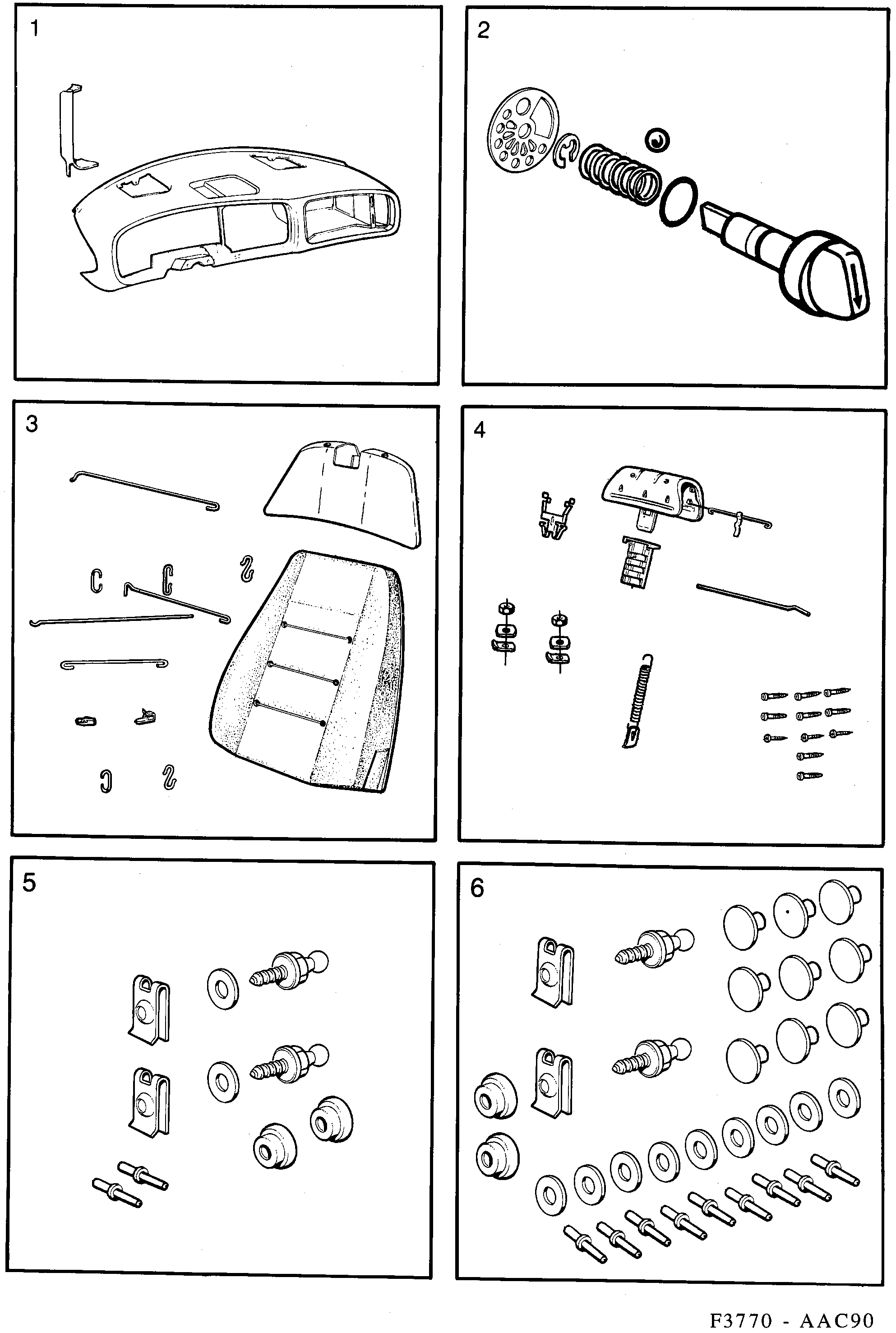 Saab 900 Car body, internal diagram