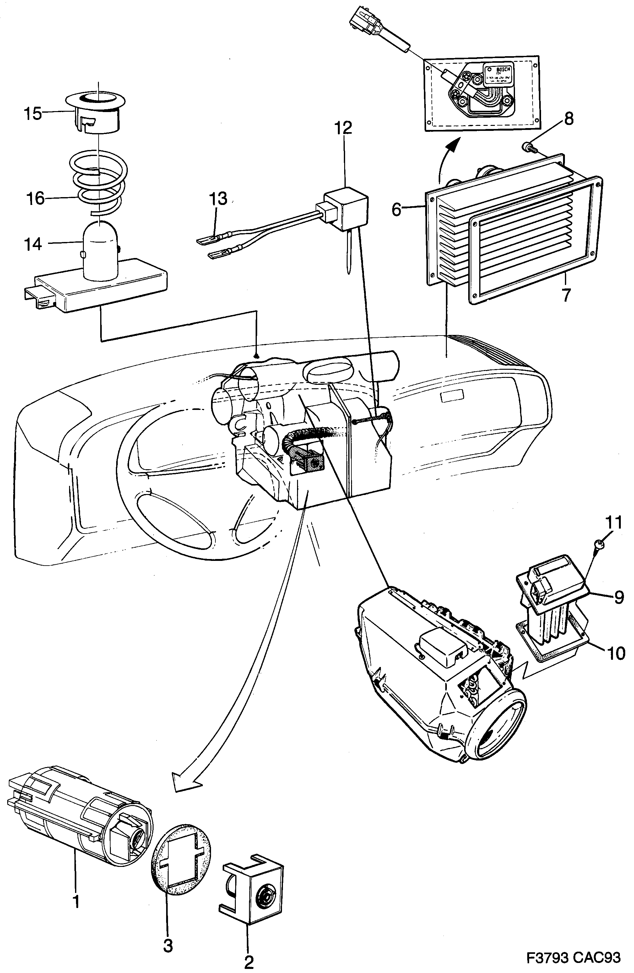 Saab 9000 Sensor ACC diagram