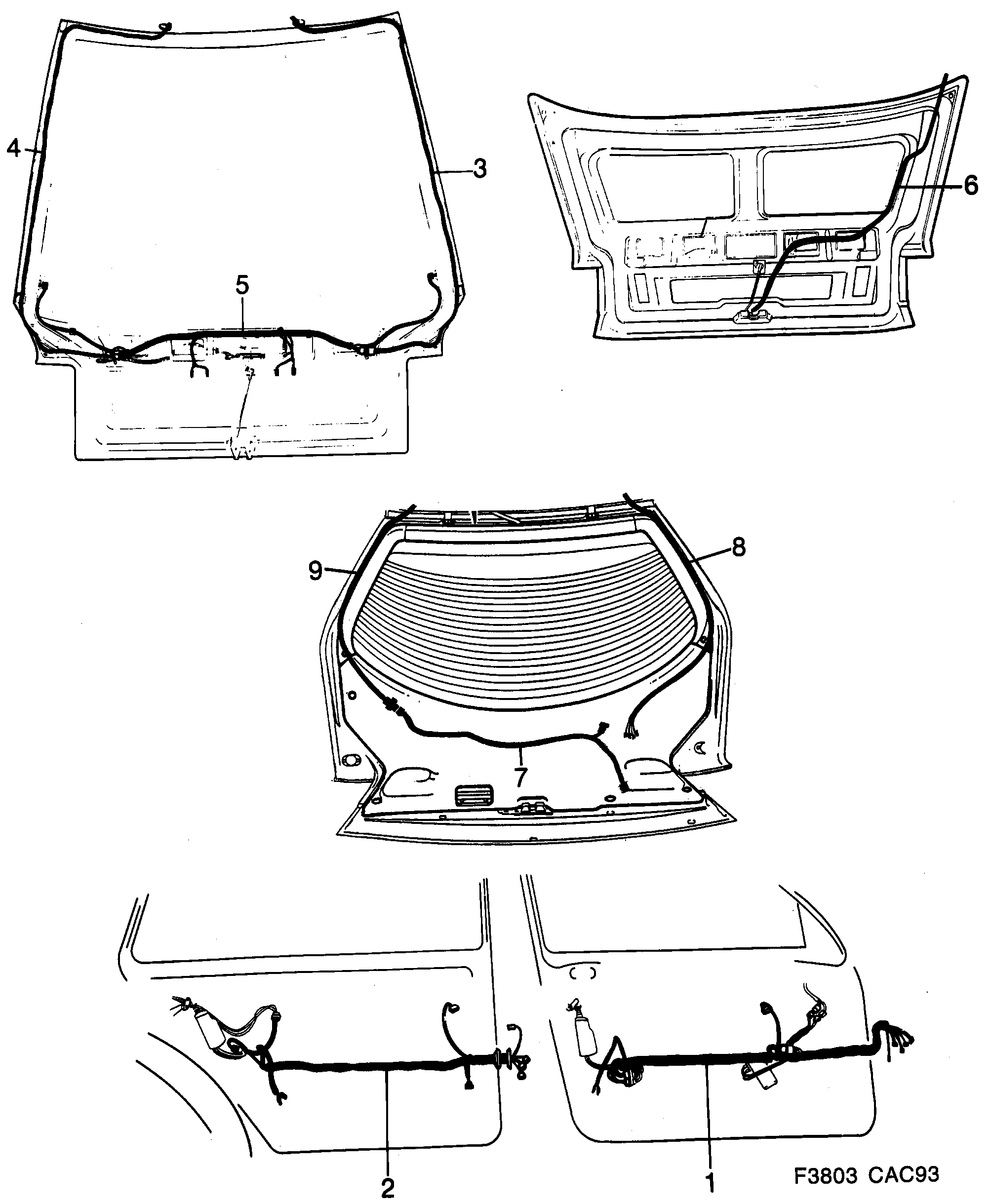 Saab 9000 Doors diagram