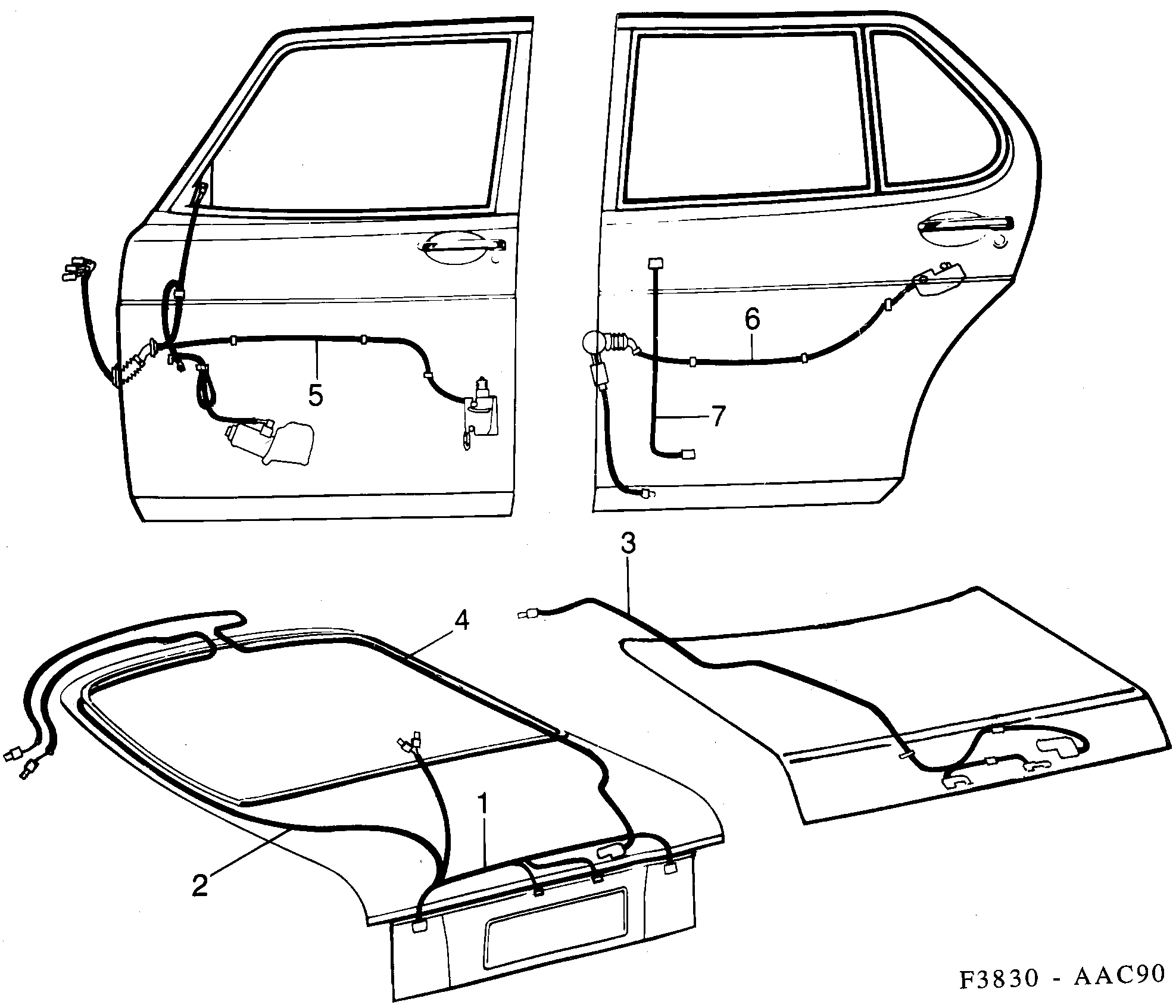 Saab 900 Doors diagram
