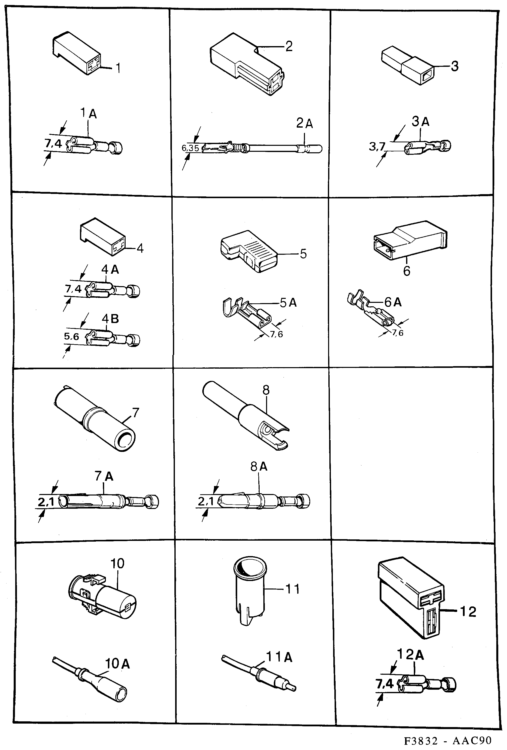 Saab 900 Connector housing etc diagram