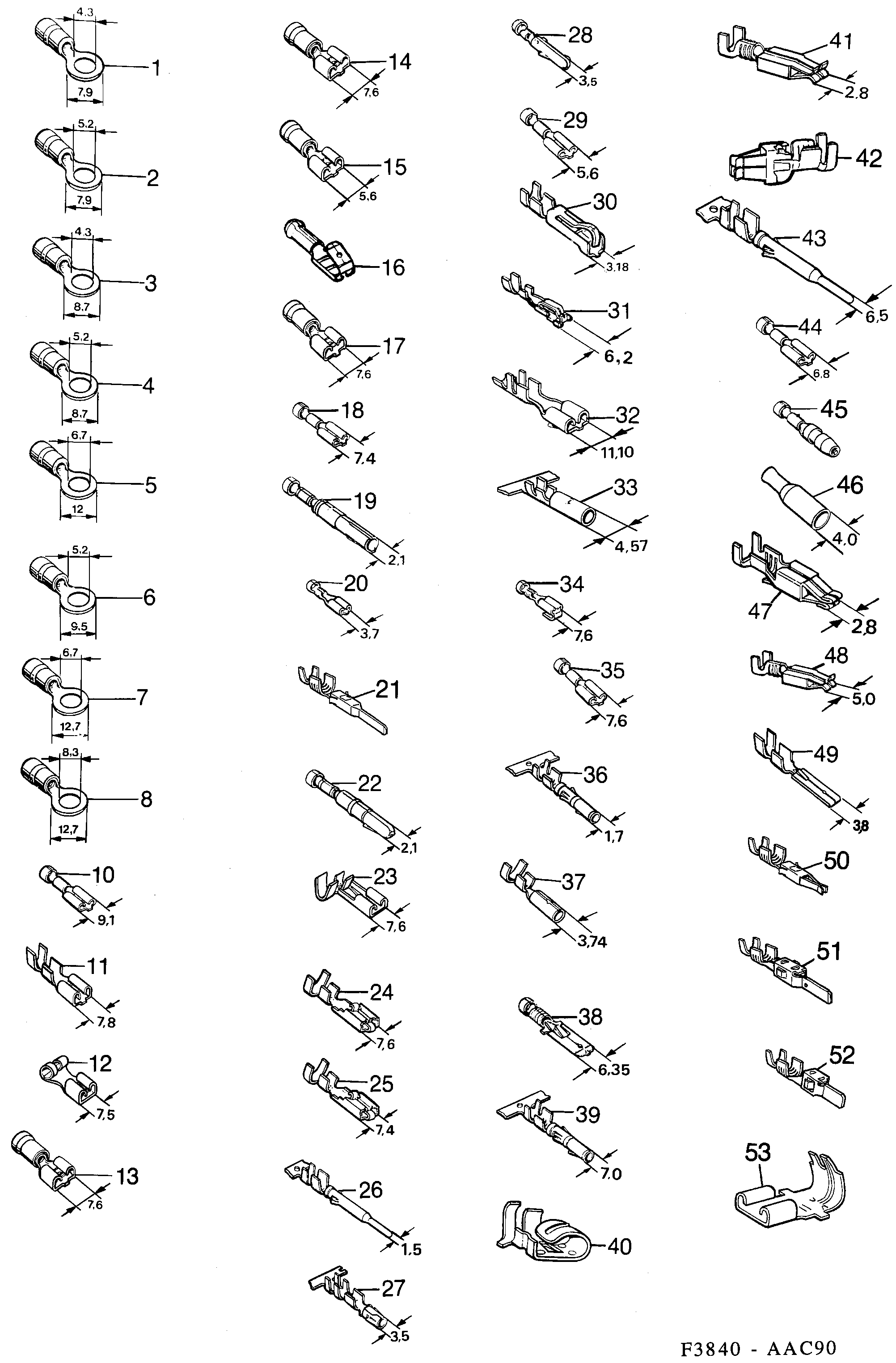 Saab 900 Cable terminal diagram