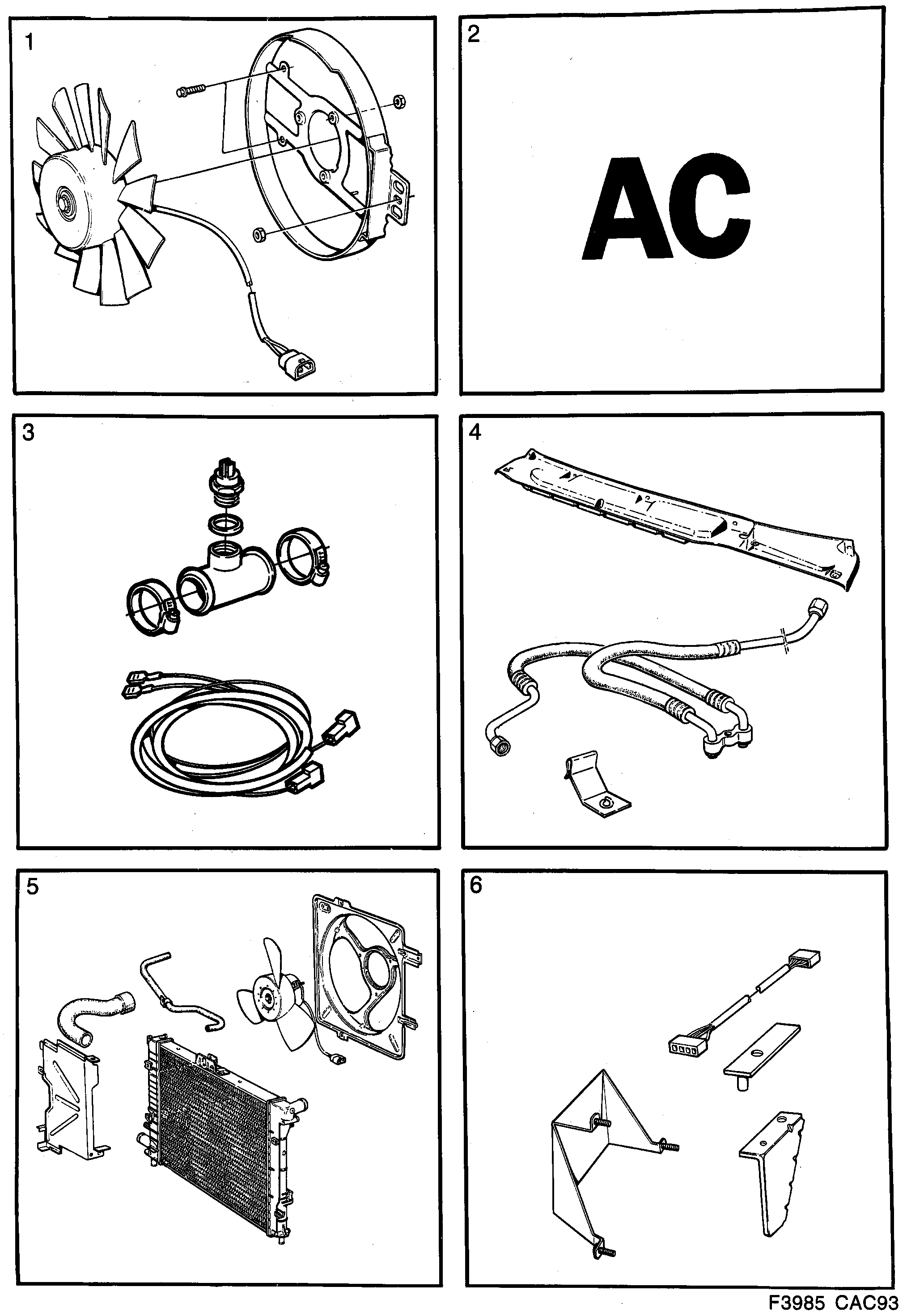 Saab 9000 Body Heating and ventilation diagram