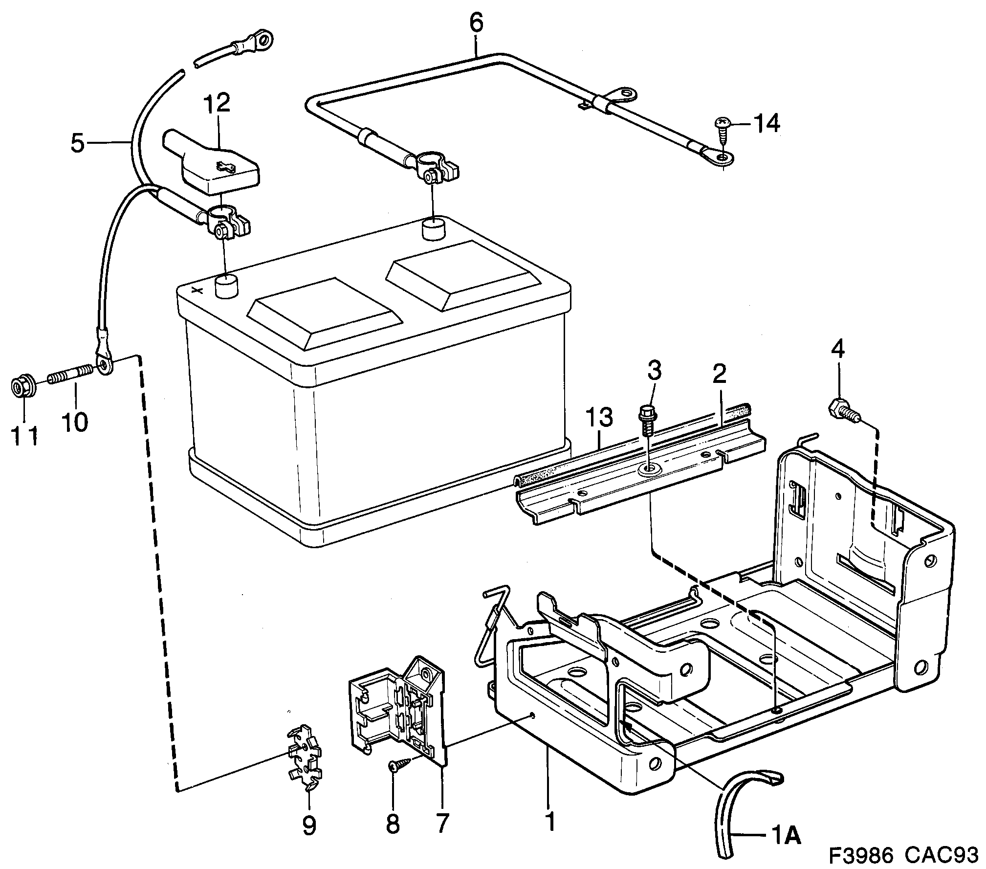 Saab 9000 Battery diagram
