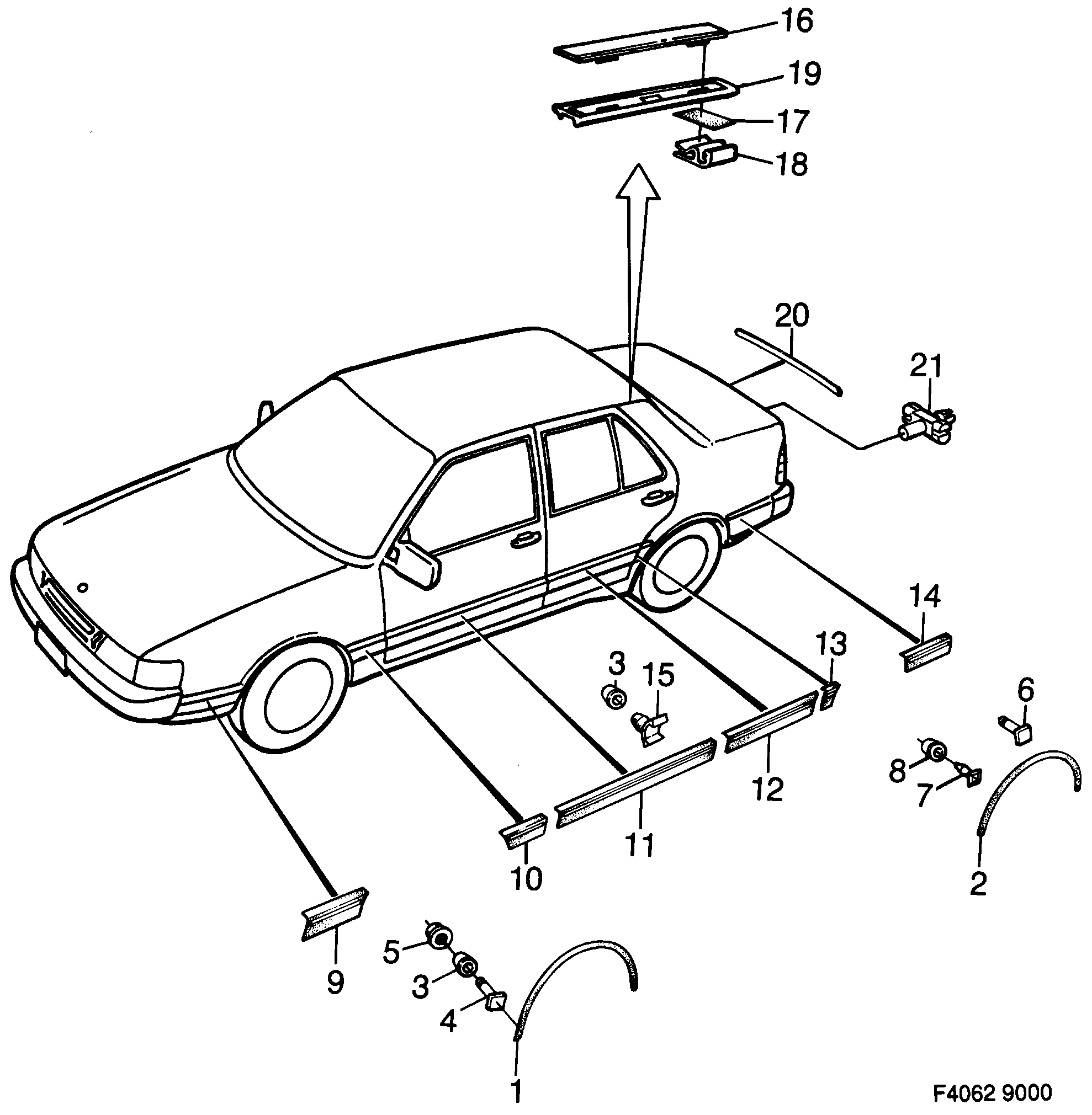 Saab 9000 Decor diagram
