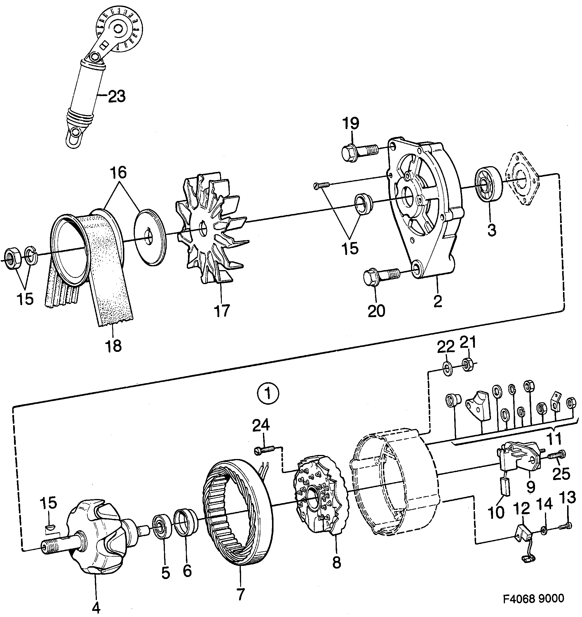 Saab 9000 Bosch 115A diagram