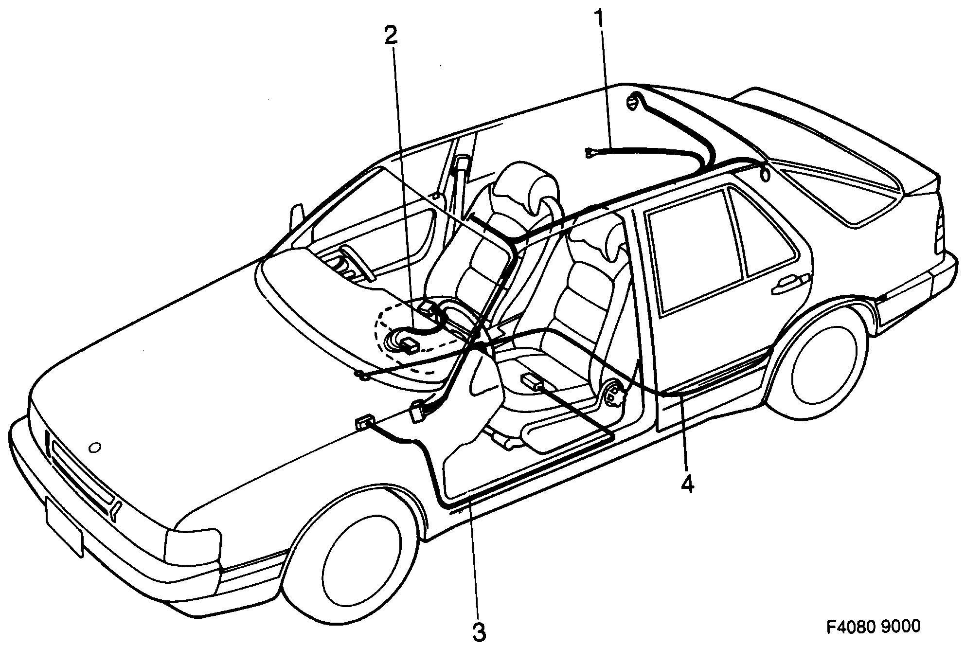 Saab 9000 Compartment diagram
