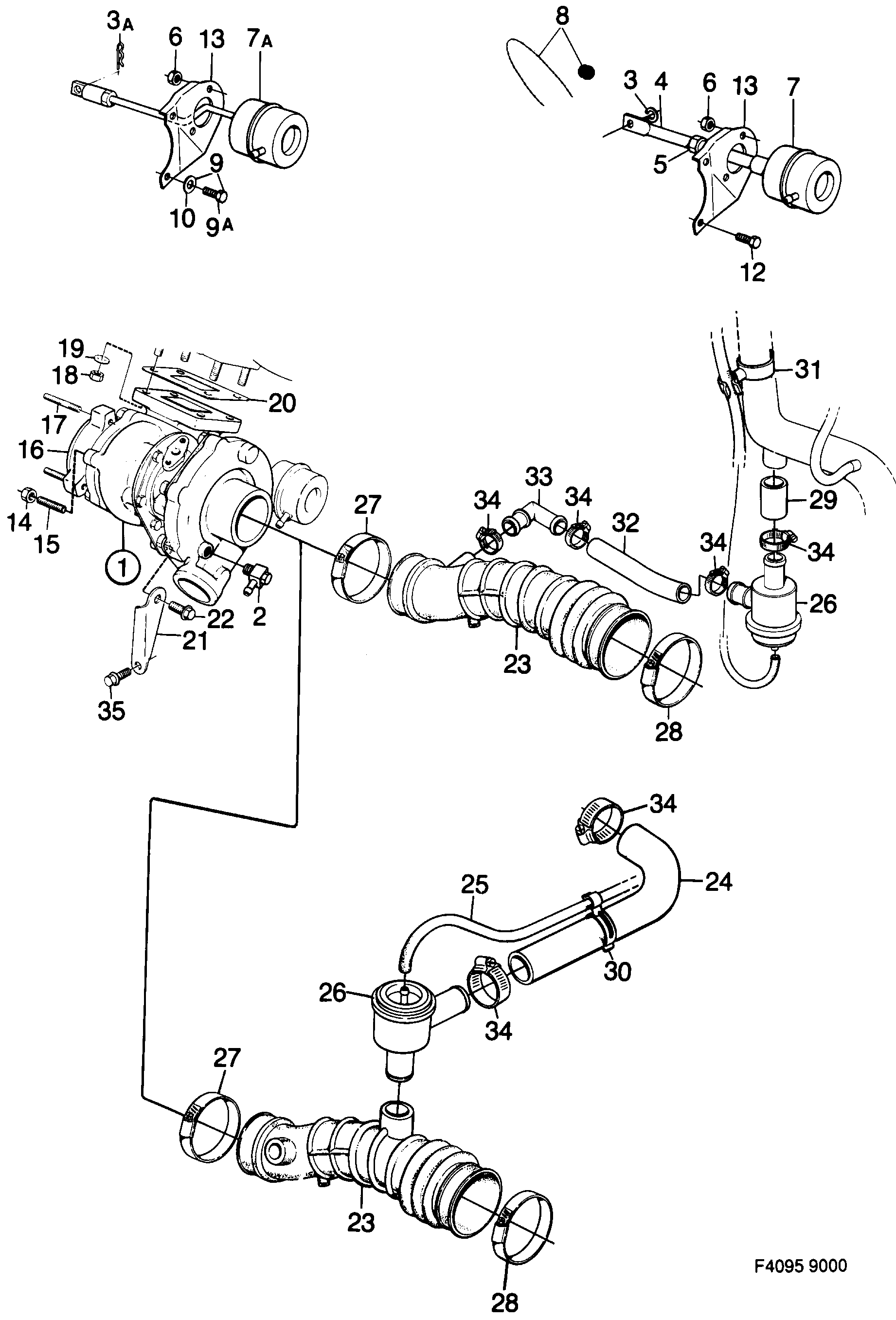 Saab 9000 Turbocharger diagram