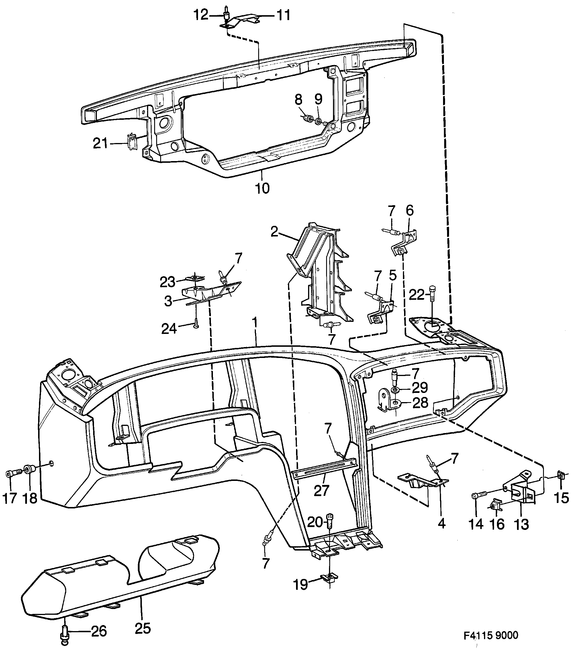 Saab 9000 Panel diagram