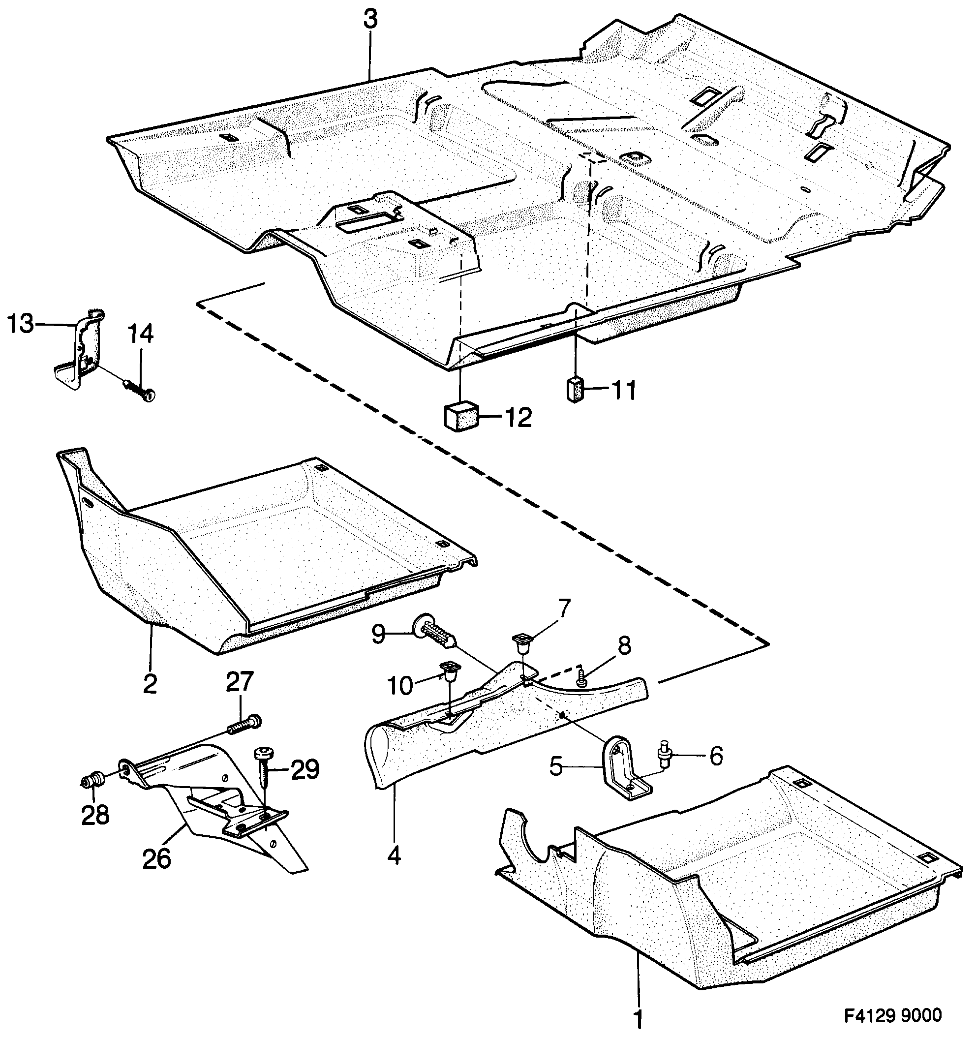 Saab 9000 Carpets diagram