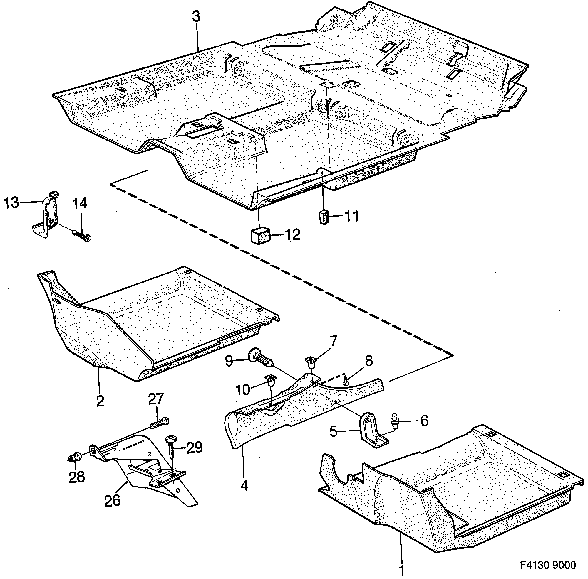 Saab 9000 Carpets diagram