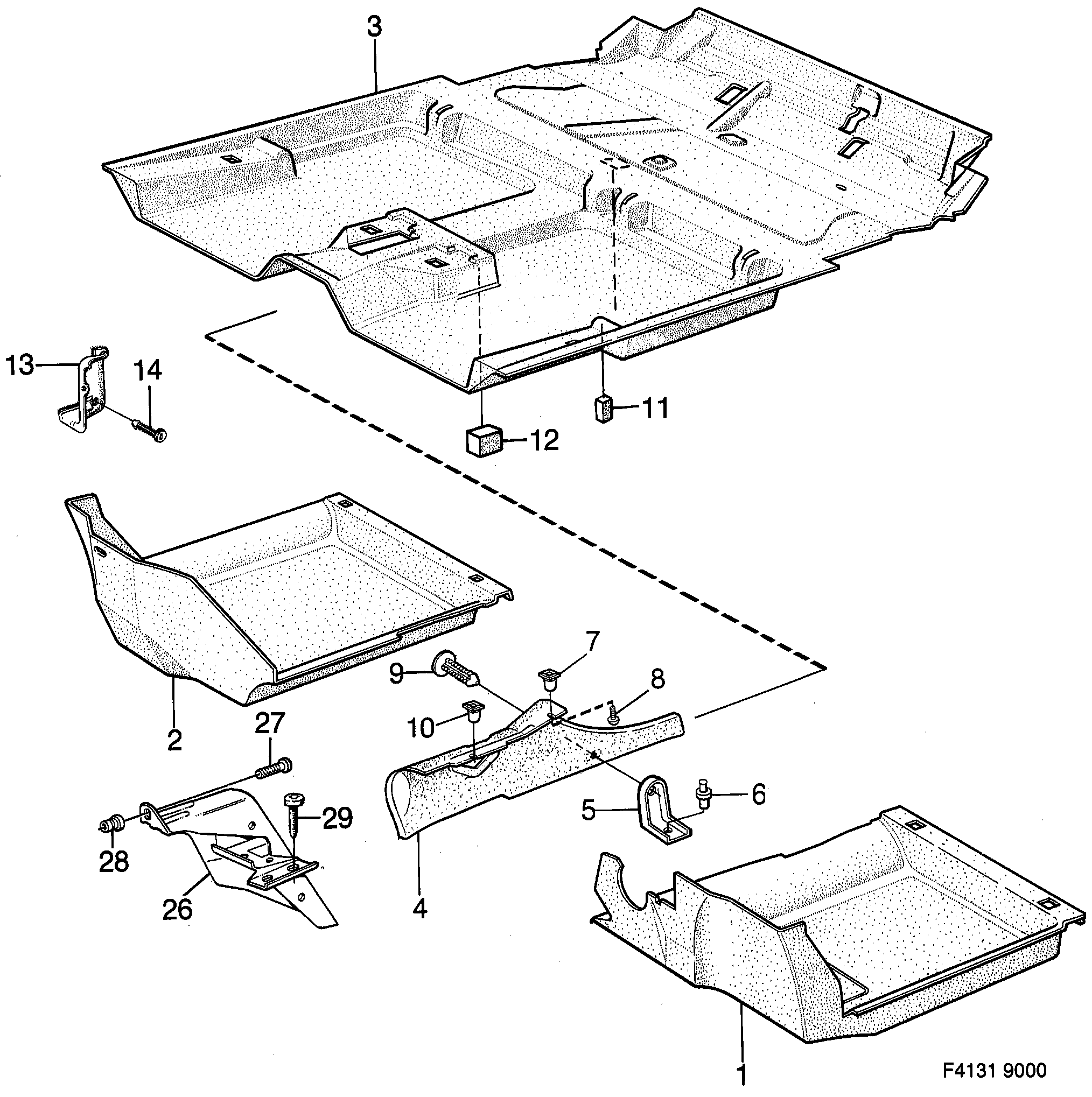 Saab 9000 Carpets diagram