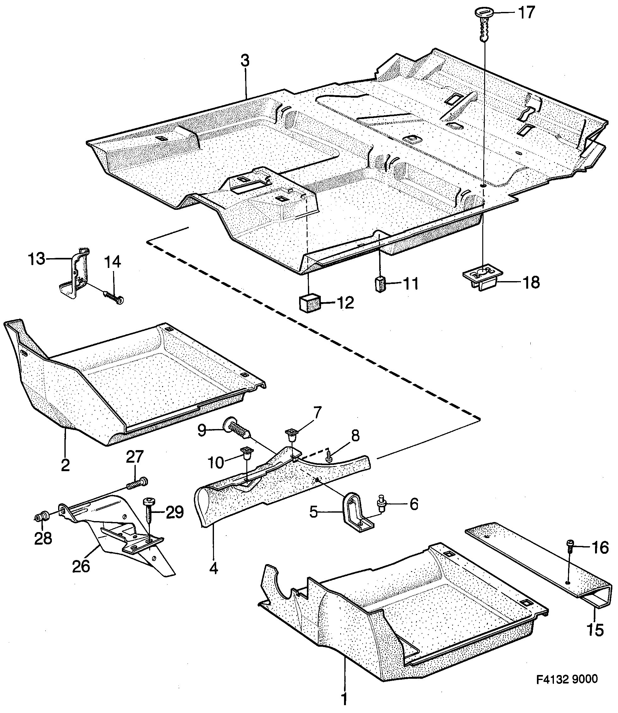 Saab 9000 Carpets diagram