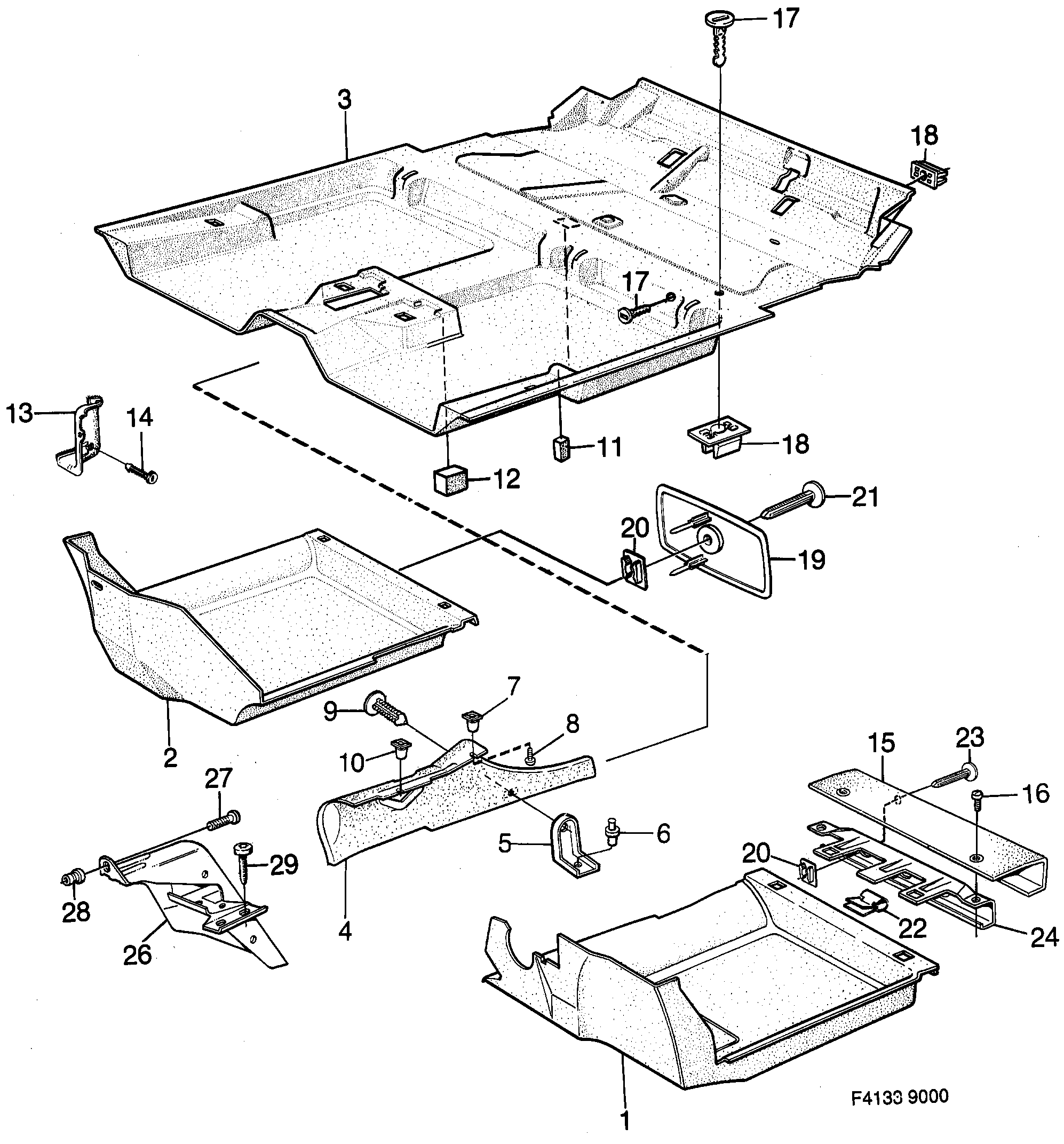 Saab 9000 Carpets diagram