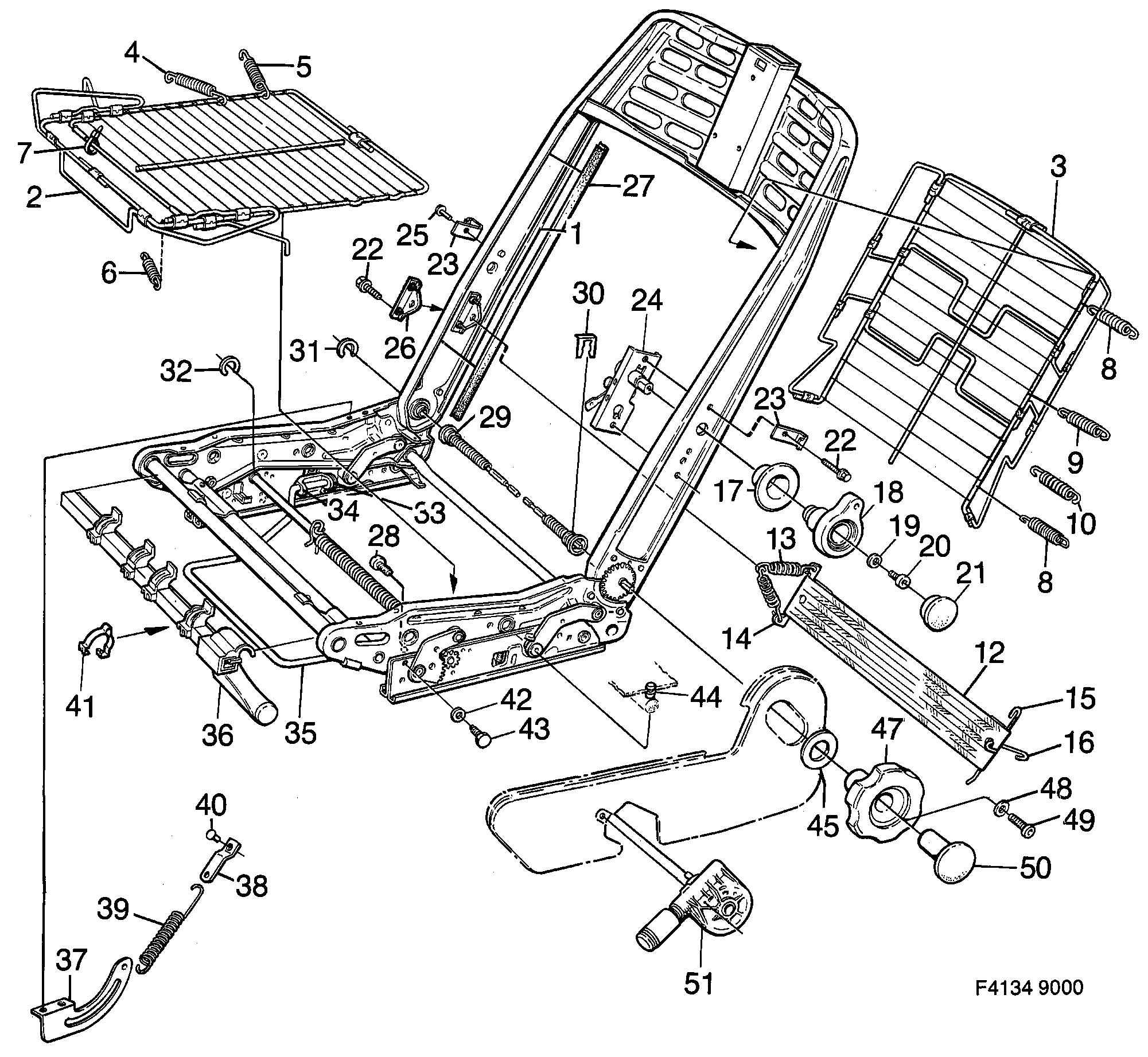 Saab 9000 Front seats Part 2 Manuel diagram