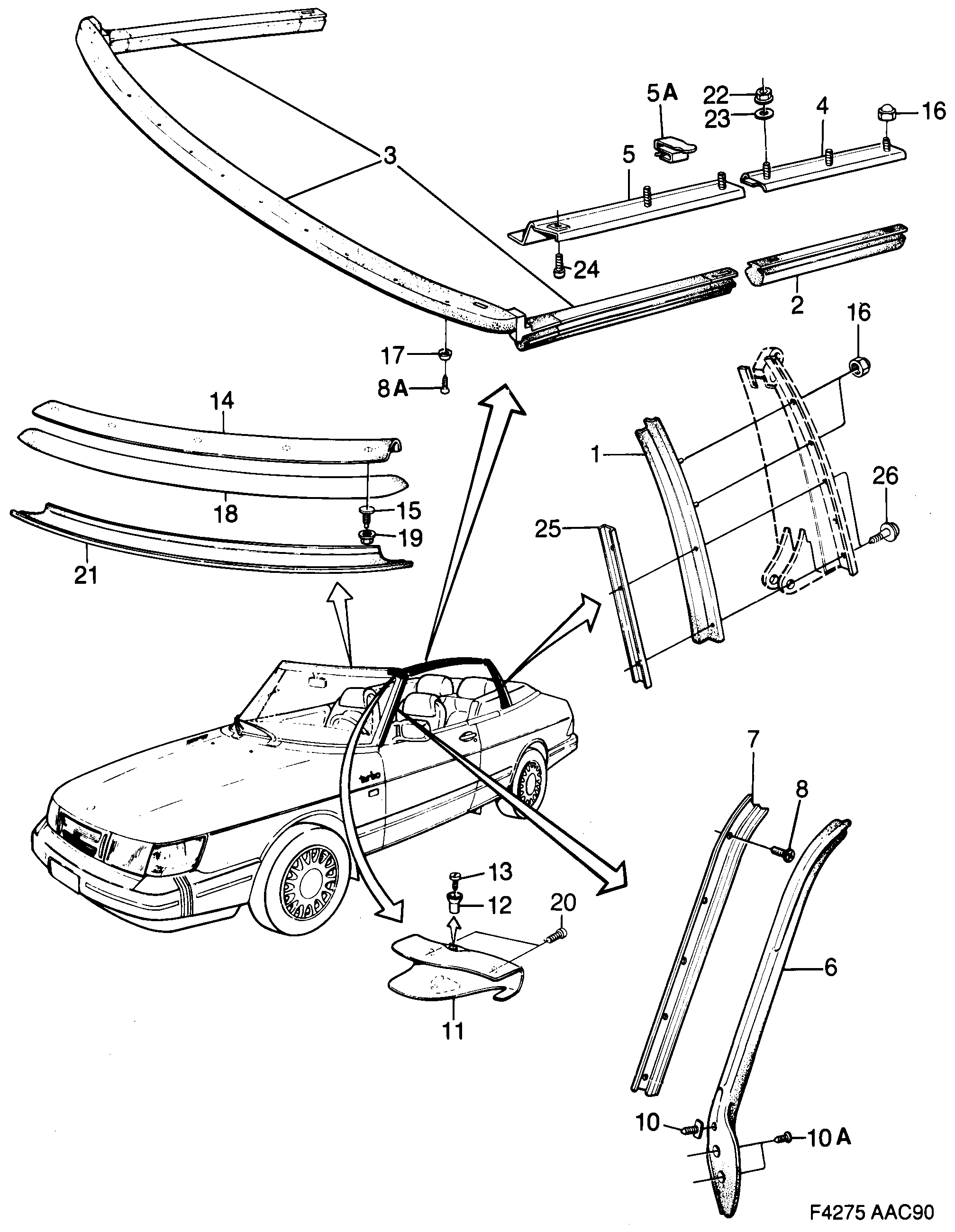 Saab 900 Other sealings diagram