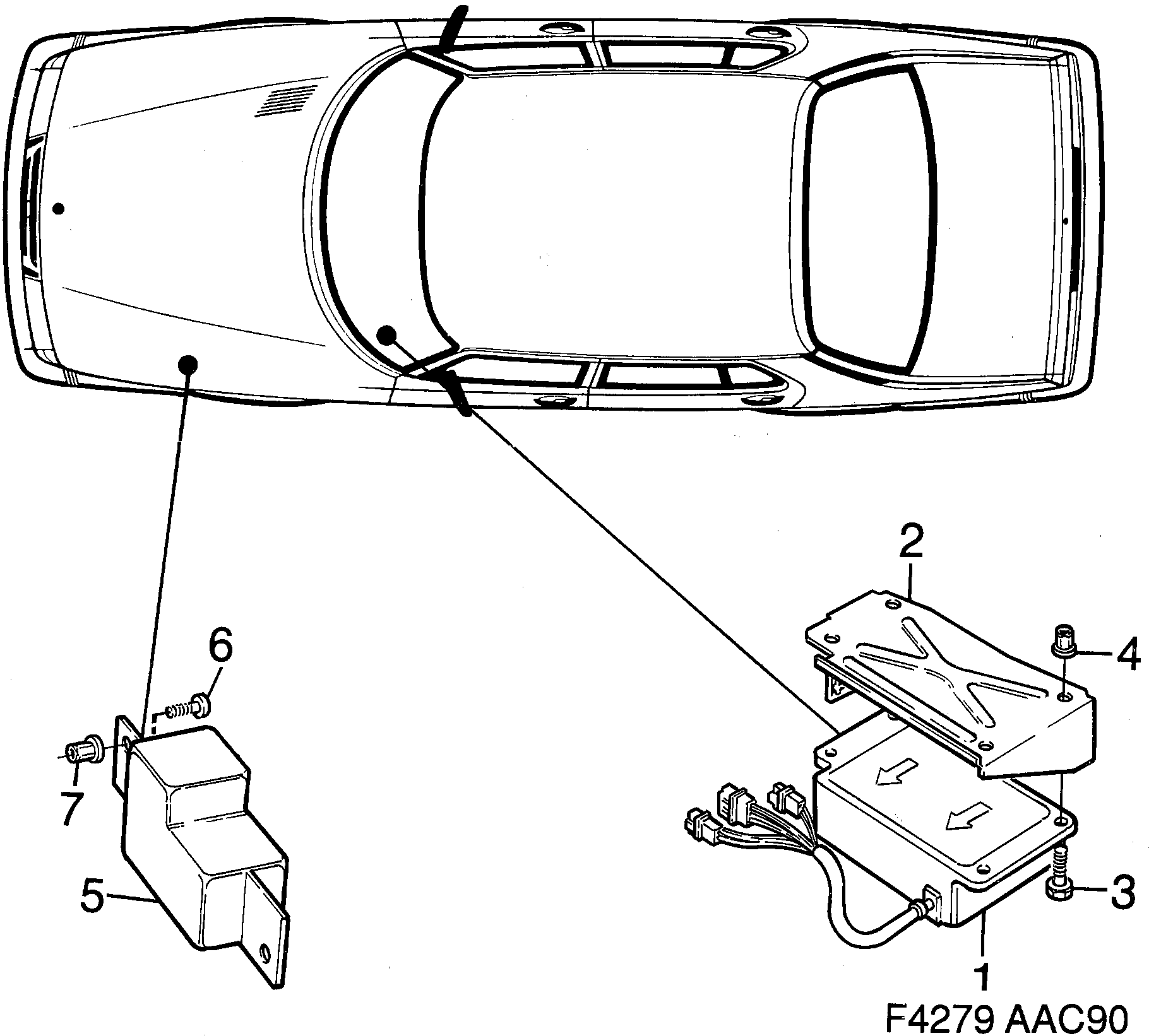 Saab 900 Air-bag diagram