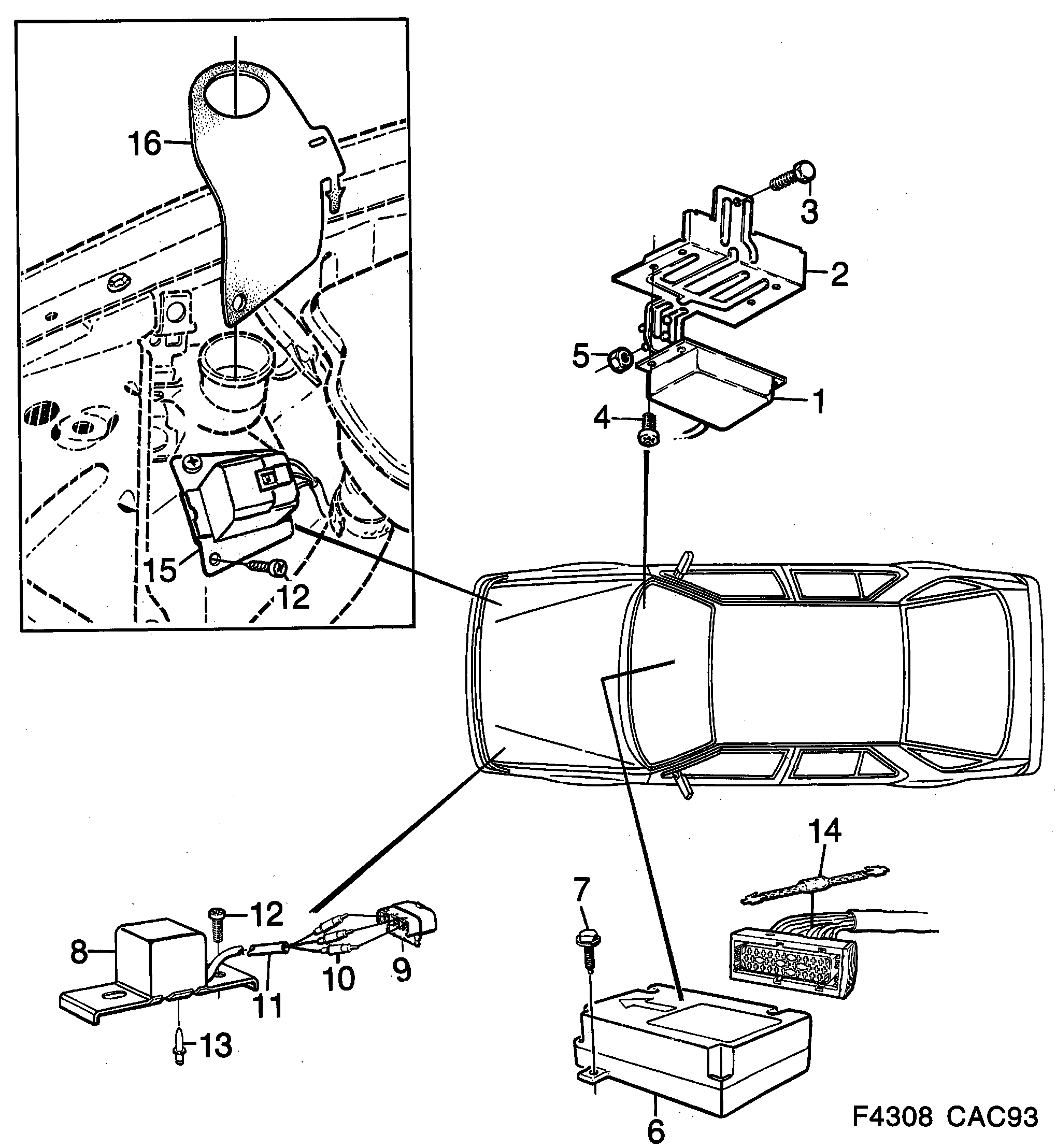 Saab 9000 Air-bag diagram