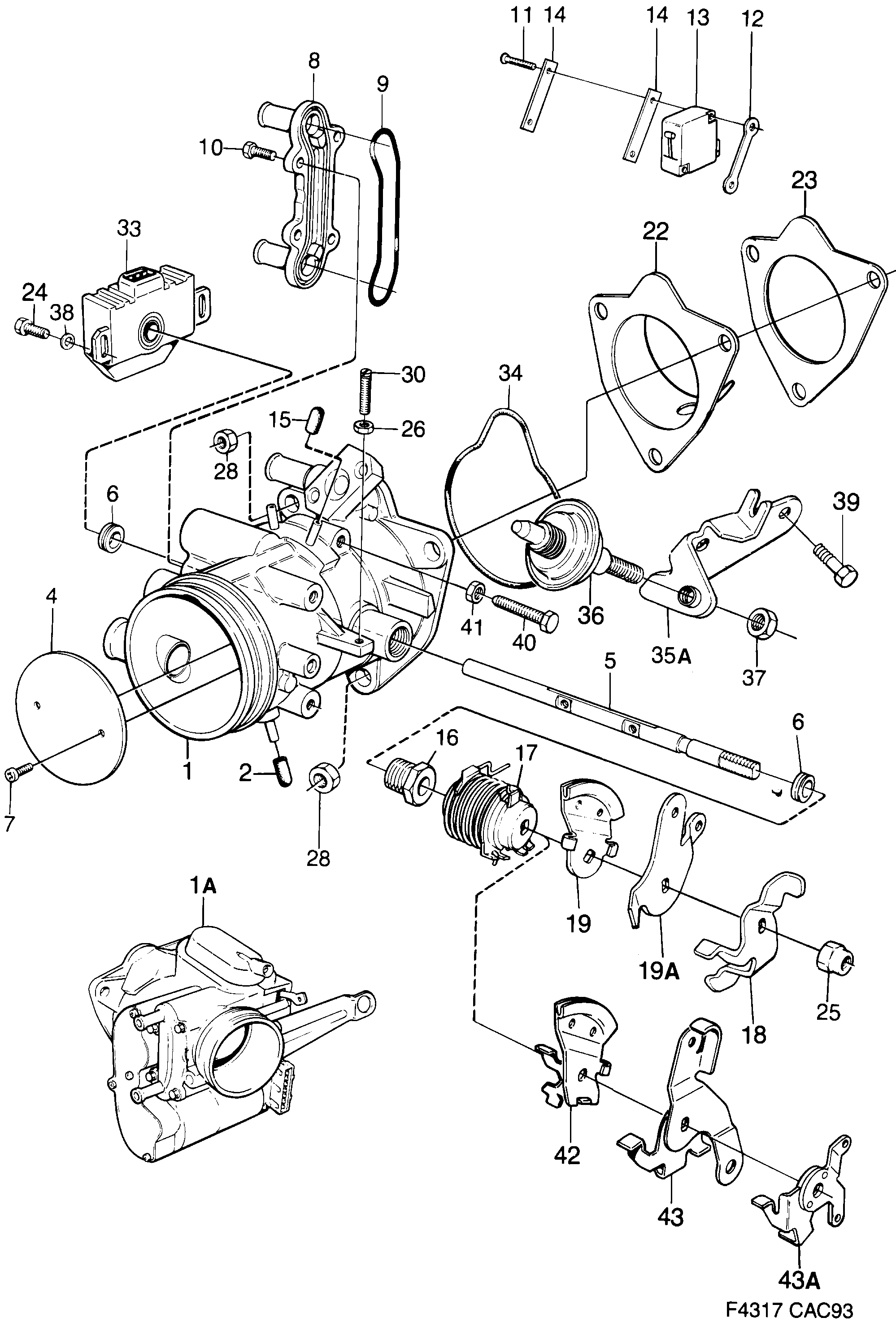 Saab 9000 Throttle housing diagram