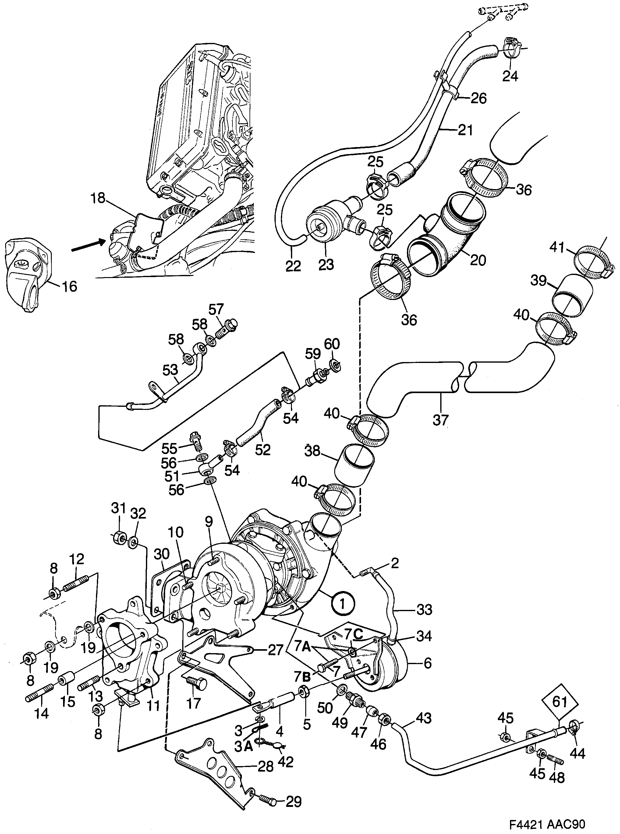 Saab 900 Turbocharger diagram