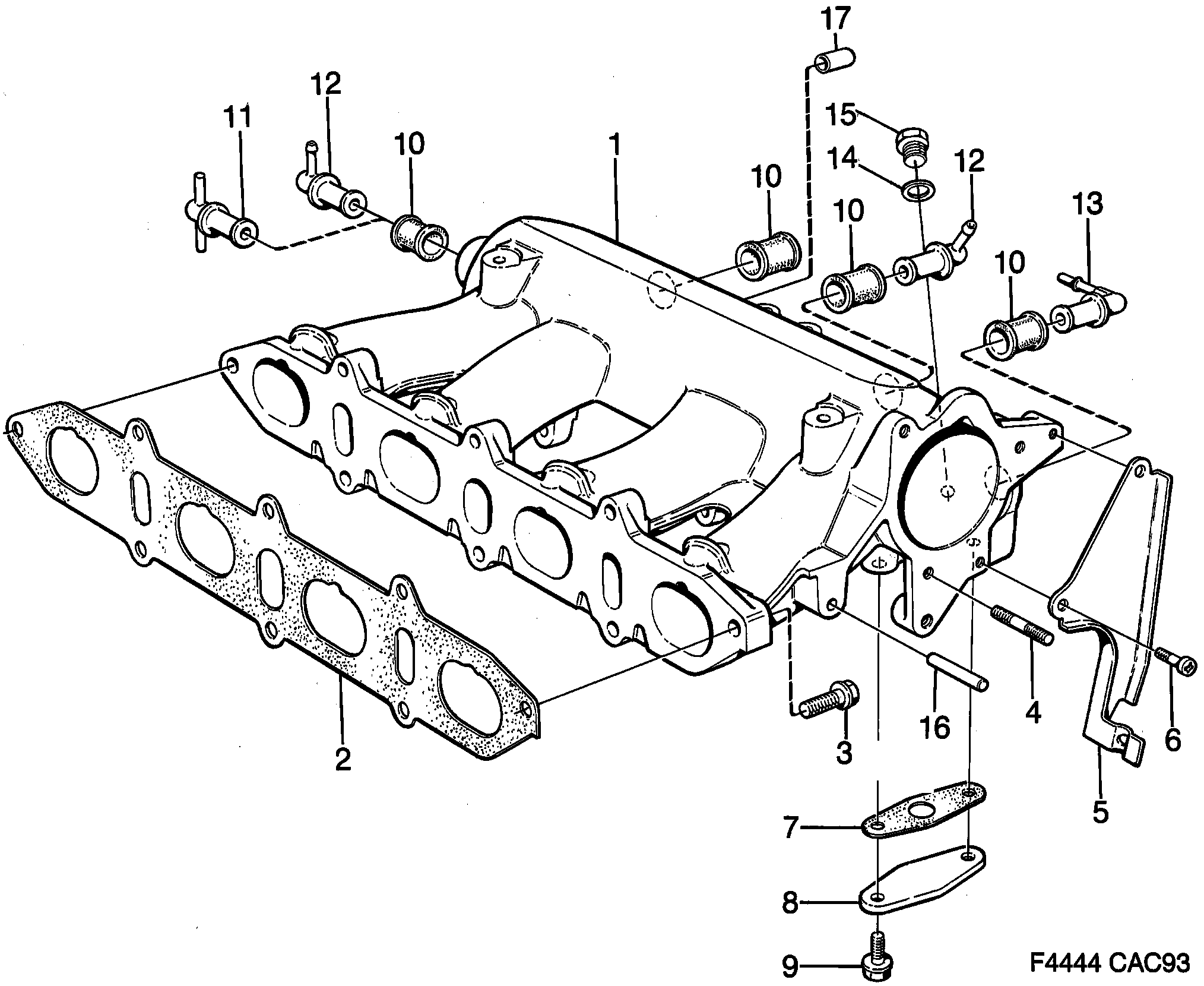 Saab 9000 Inlet manifold diagram