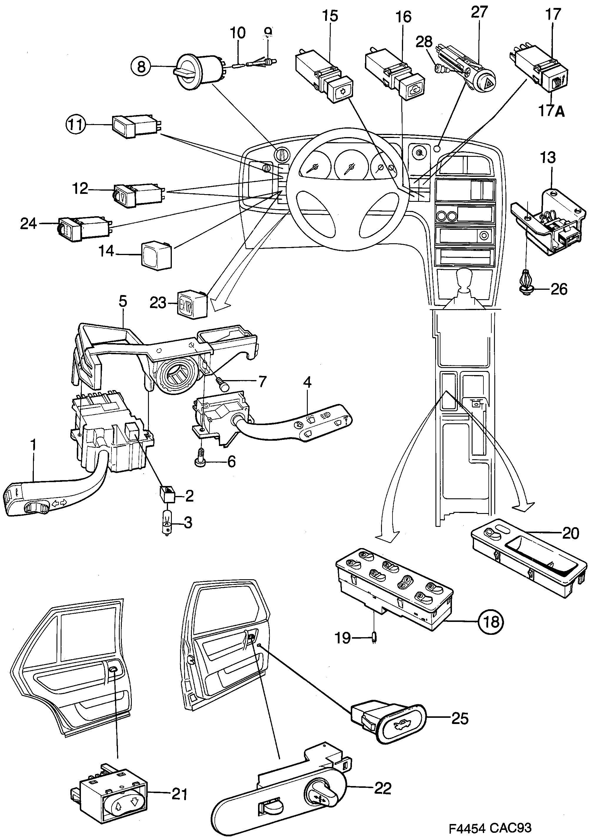 Saab 9000 Switch diagram
