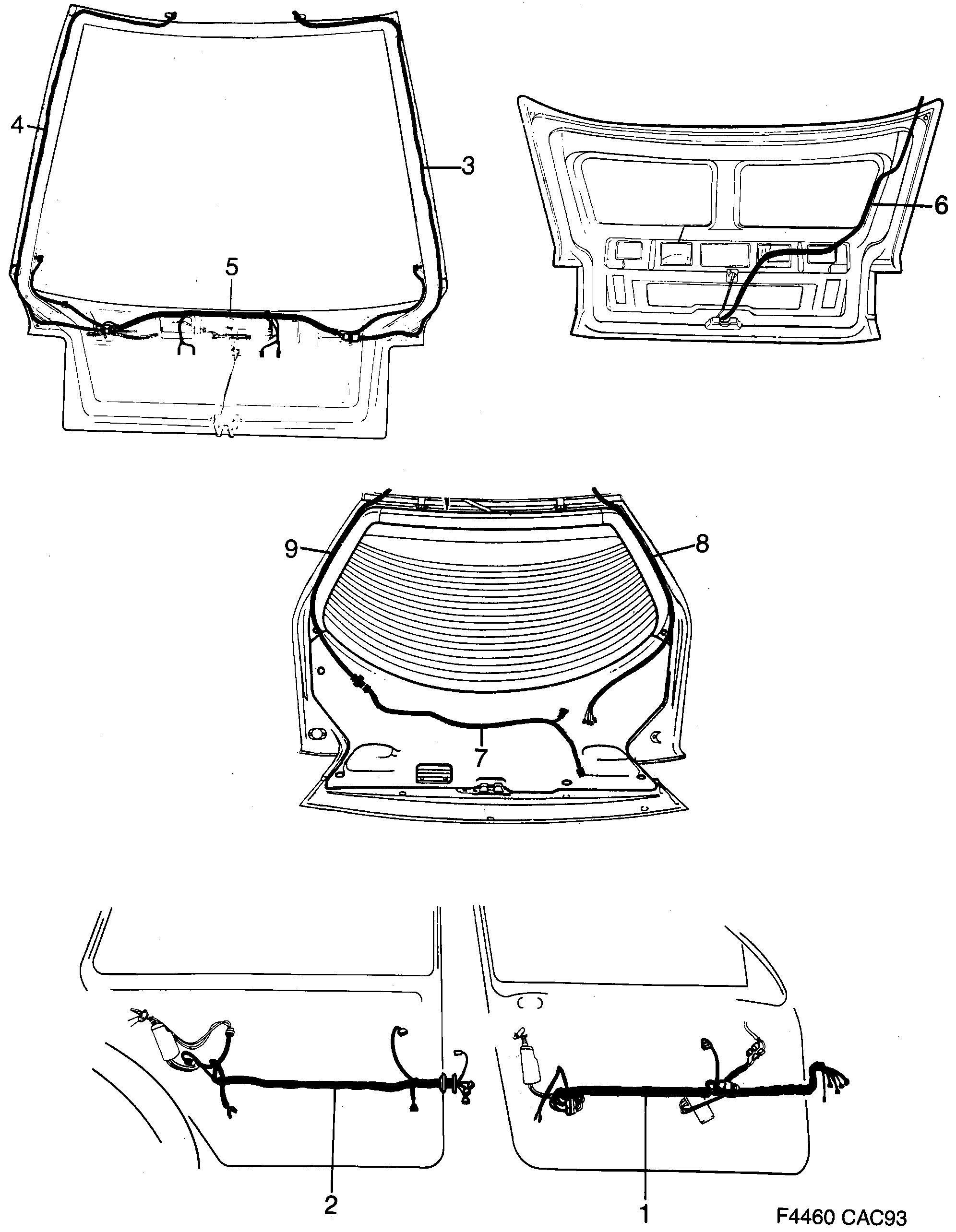 Saab 9000 Doors diagram