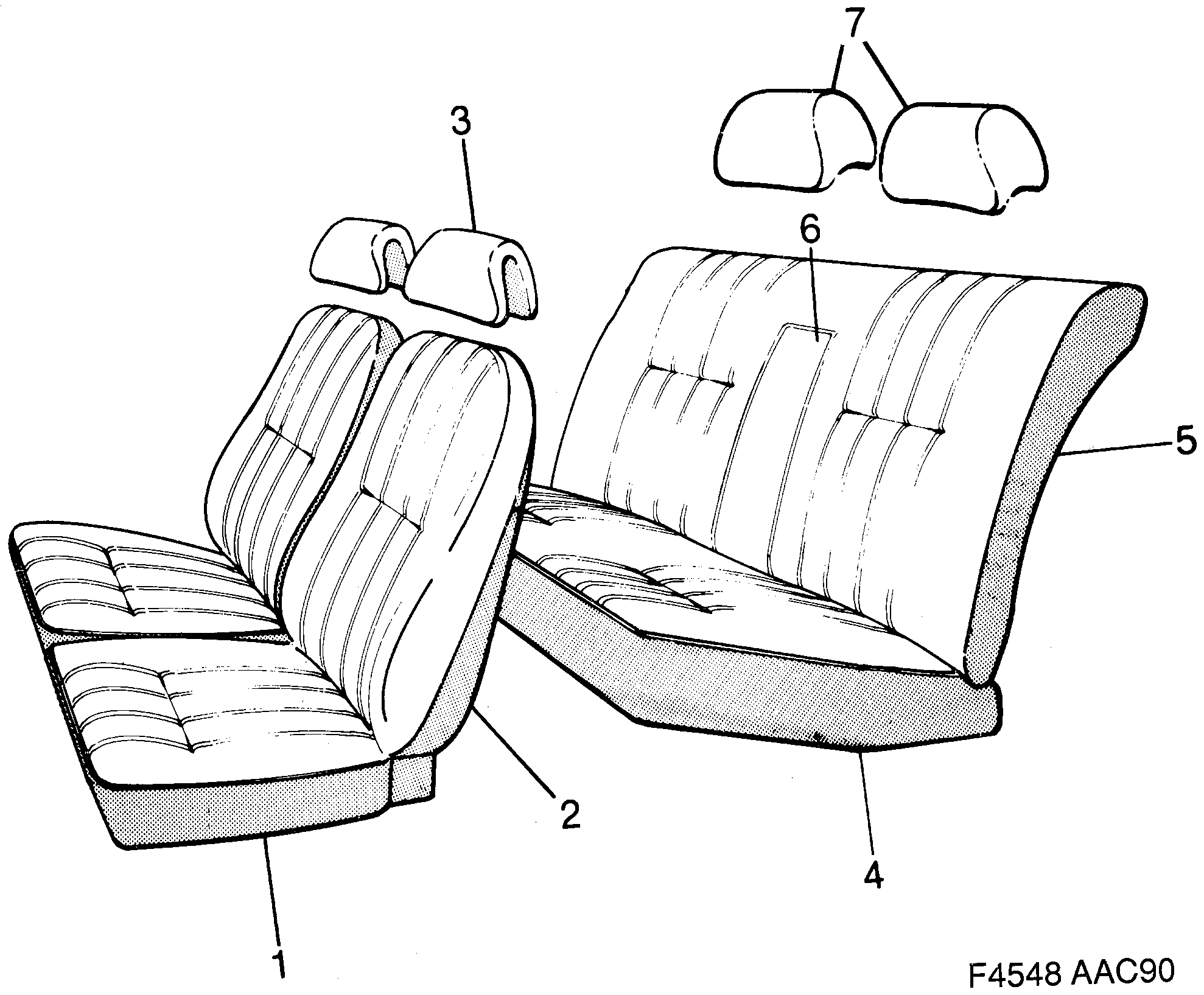Saab 900 Covers Parallel pattern diagram