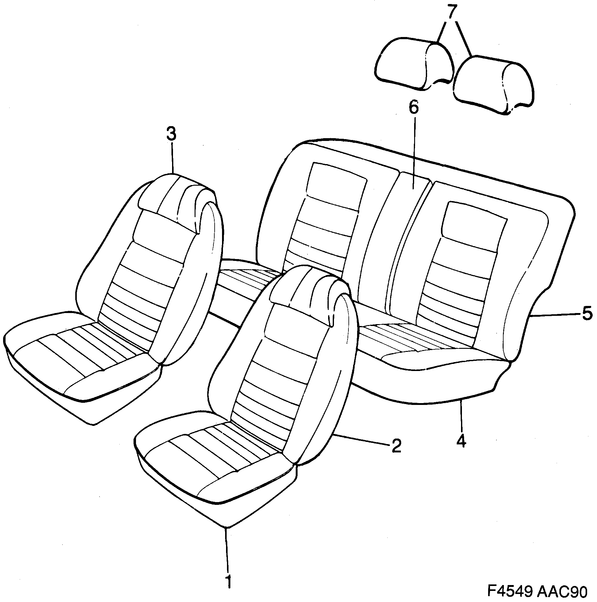 Saab 900 Covers Horizon pattern diagram