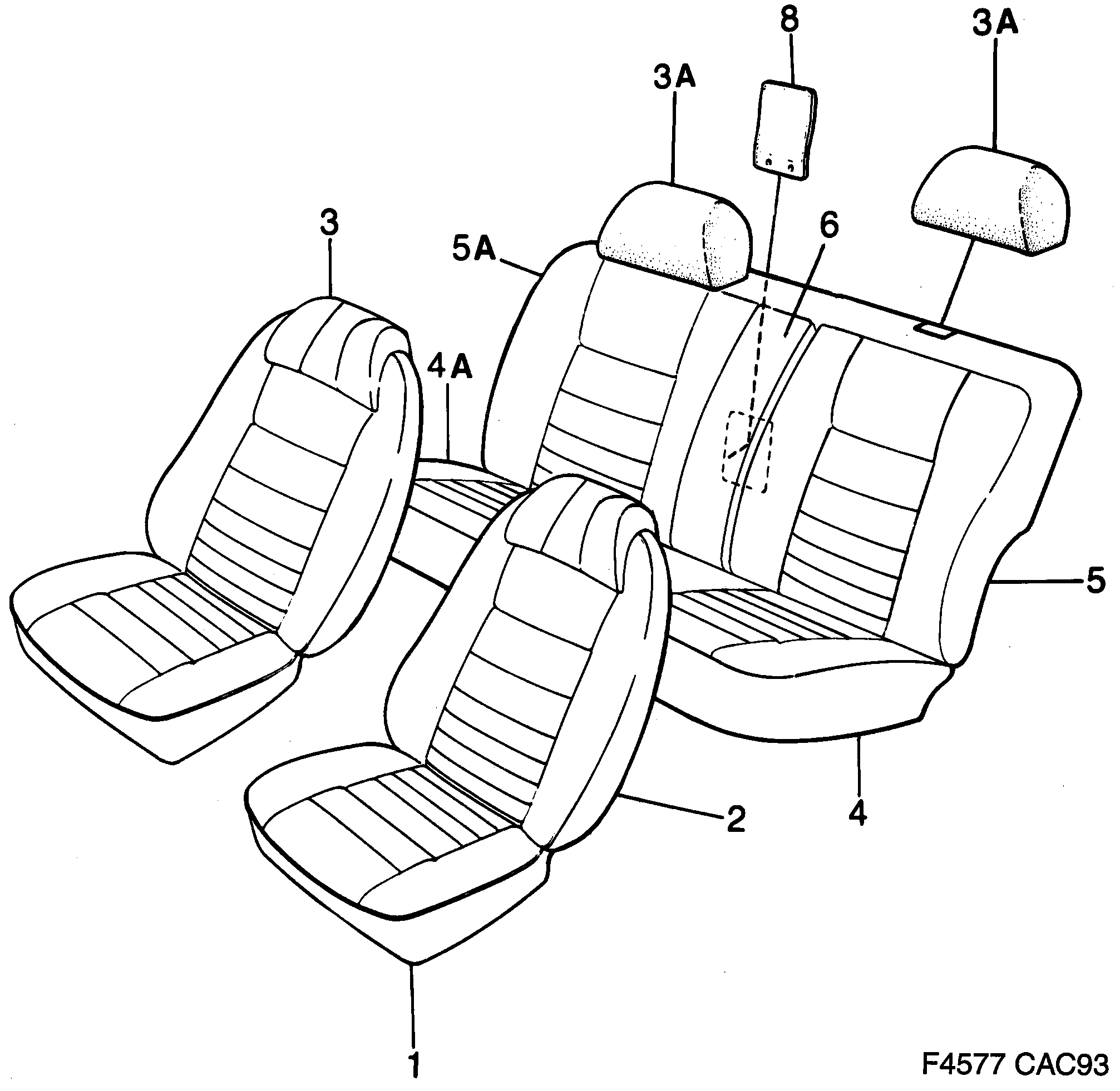 Saab 9000 Covers Horizon pattern diagram