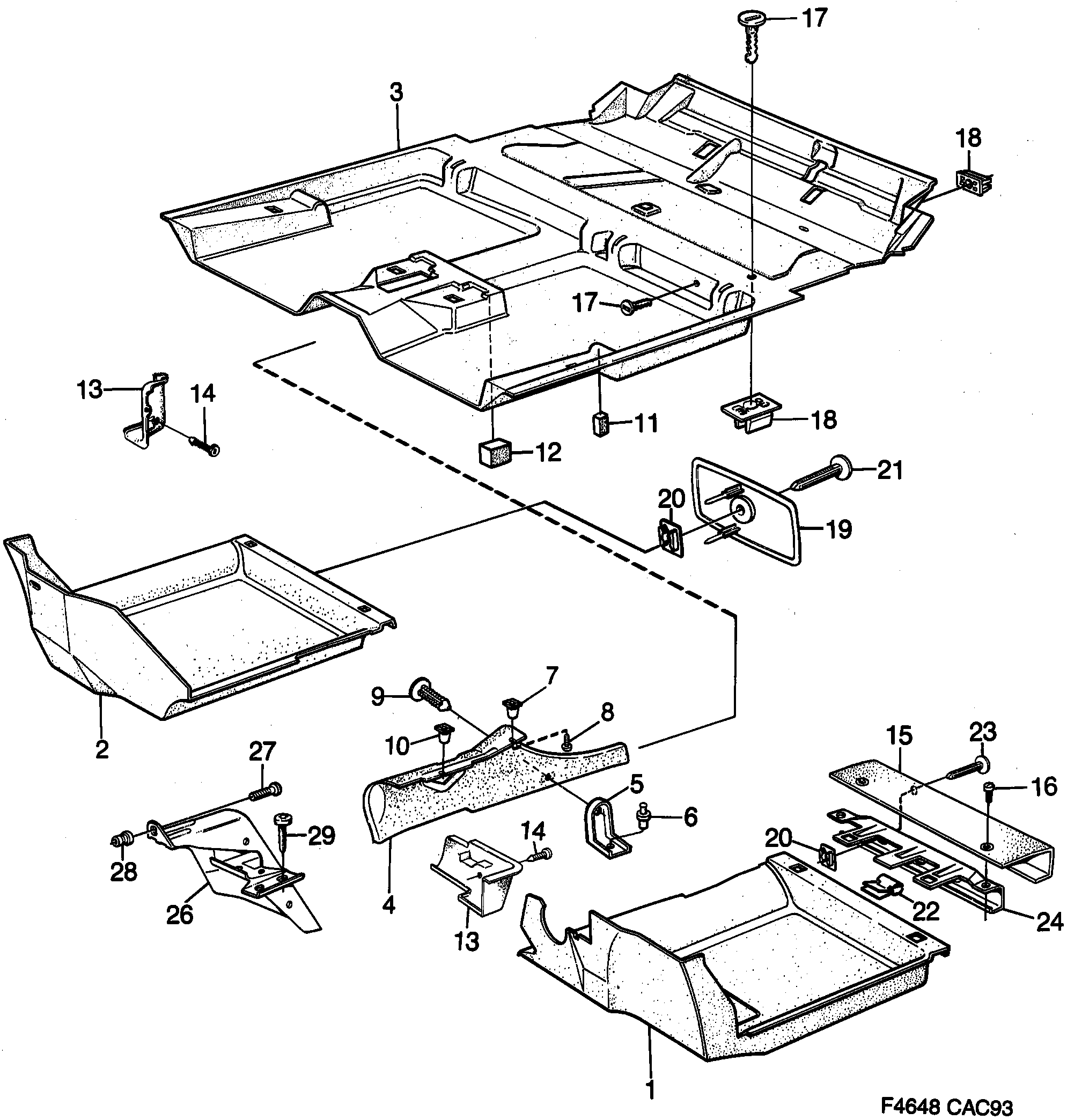 Saab 9000 Carpets diagram