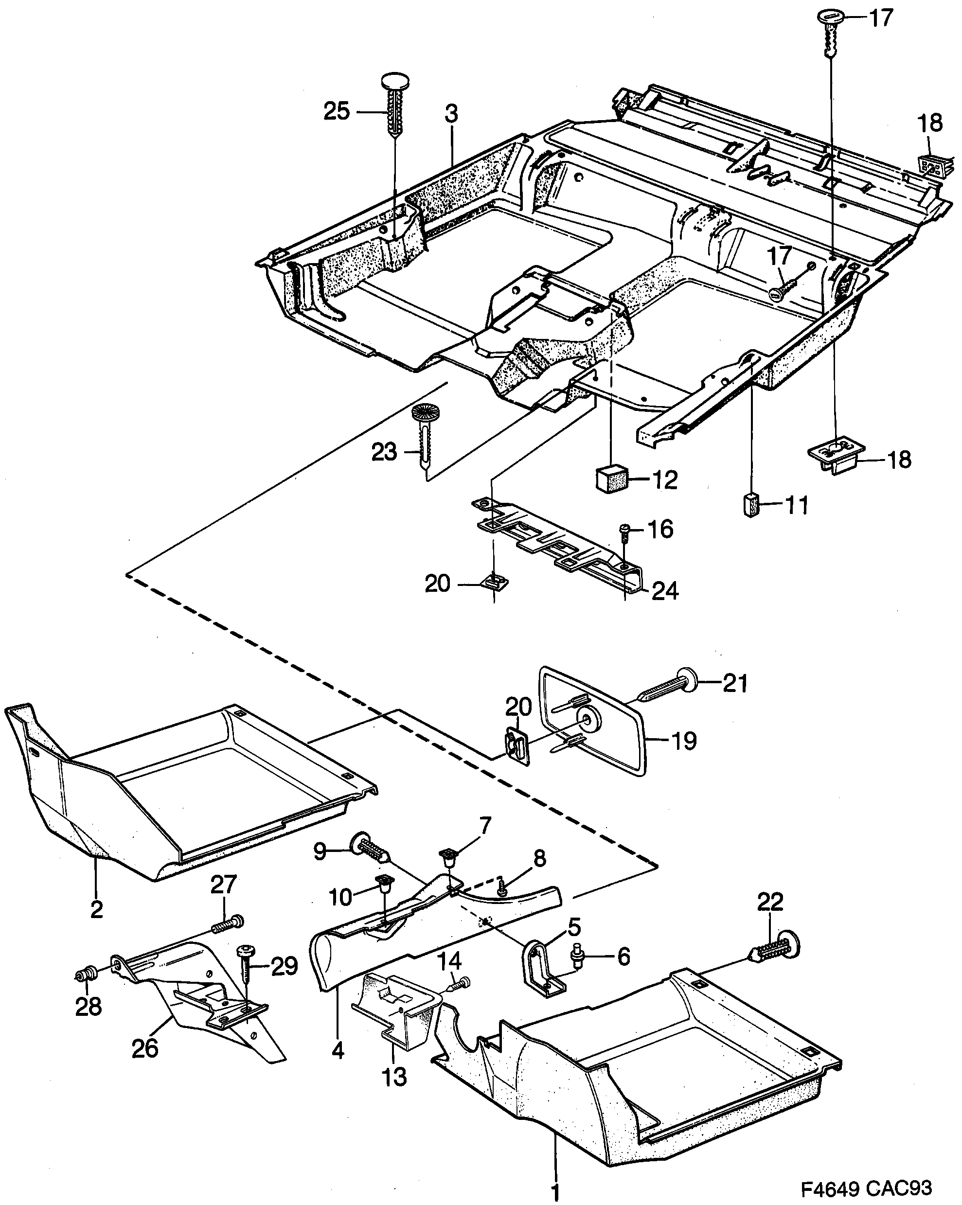 Saab 9000 Carpets diagram