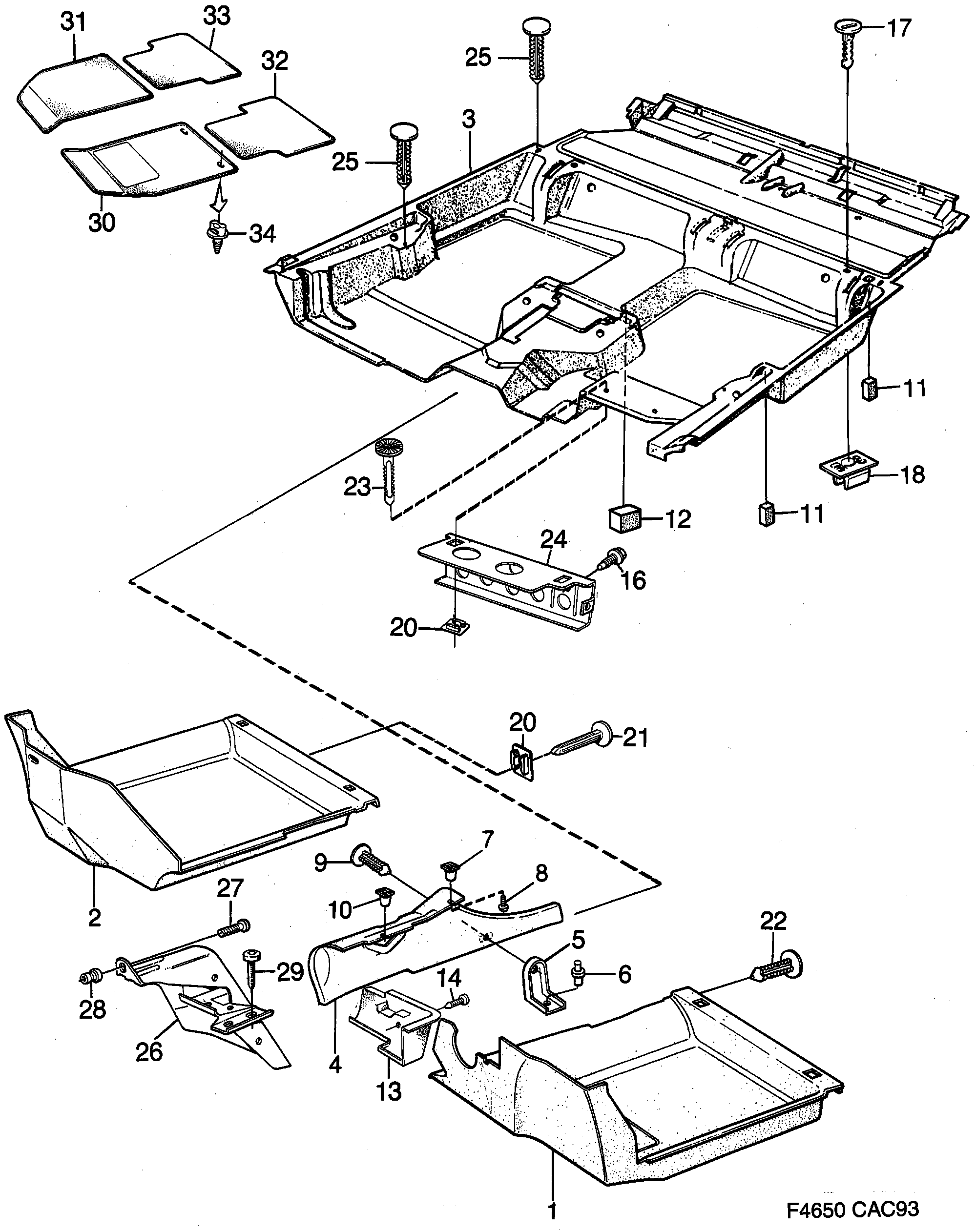 Saab 9000 Carpets diagram