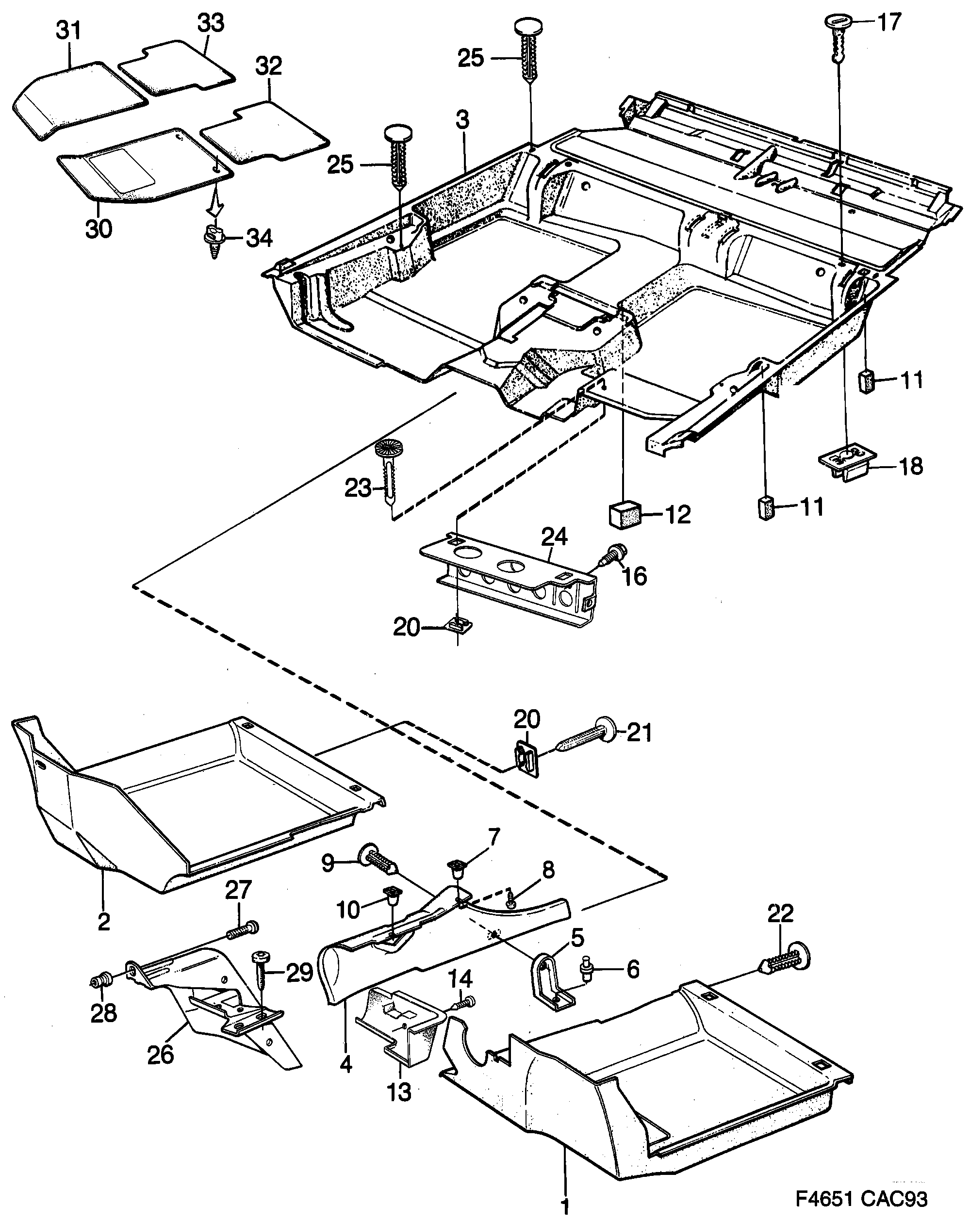 Saab 9000 Carpets diagram