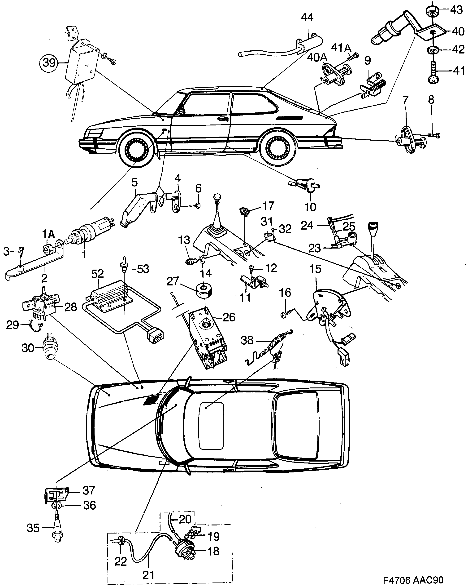 Saab 900 Connectors sensor diagram