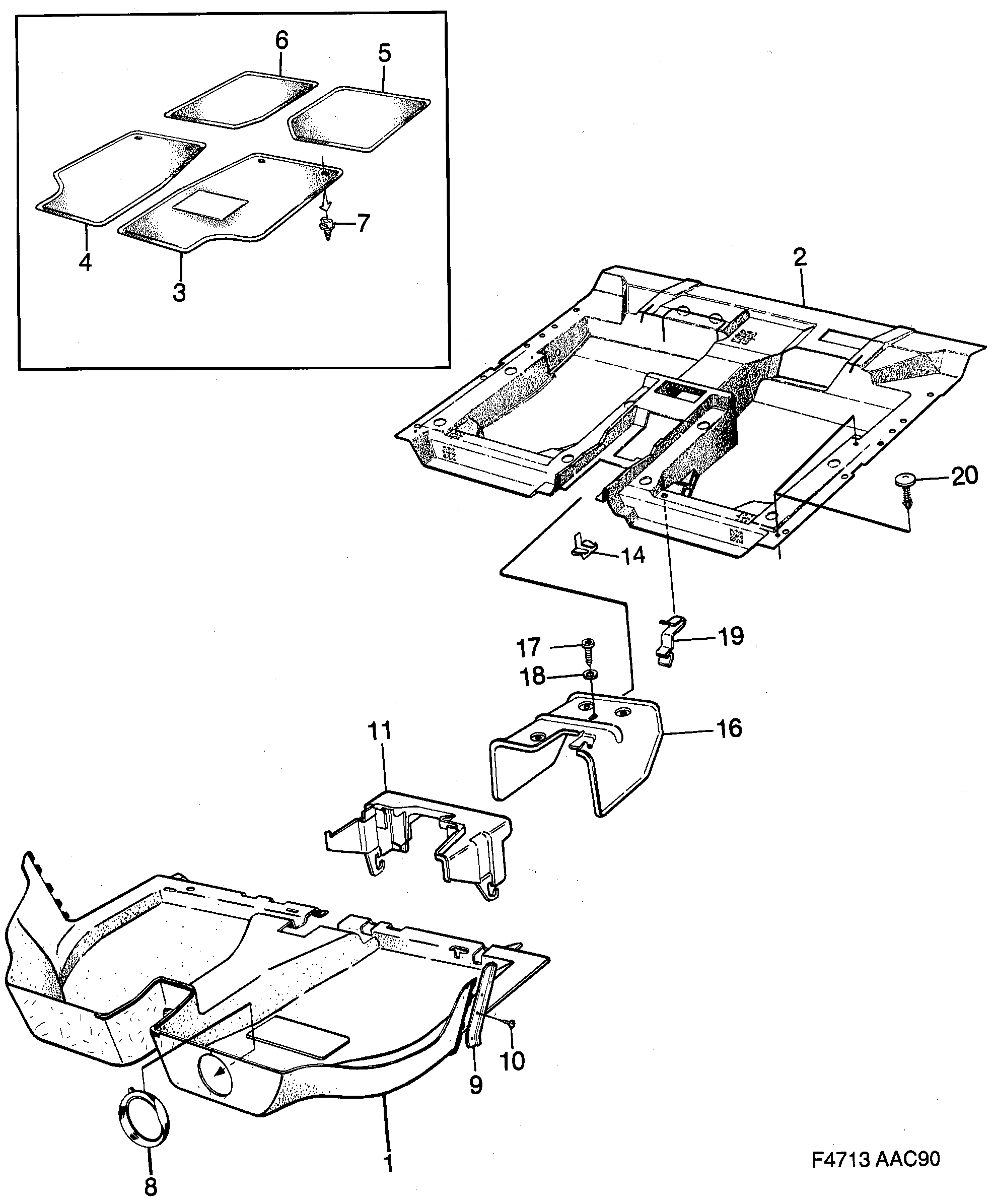 Saab 900 Carpets diagram