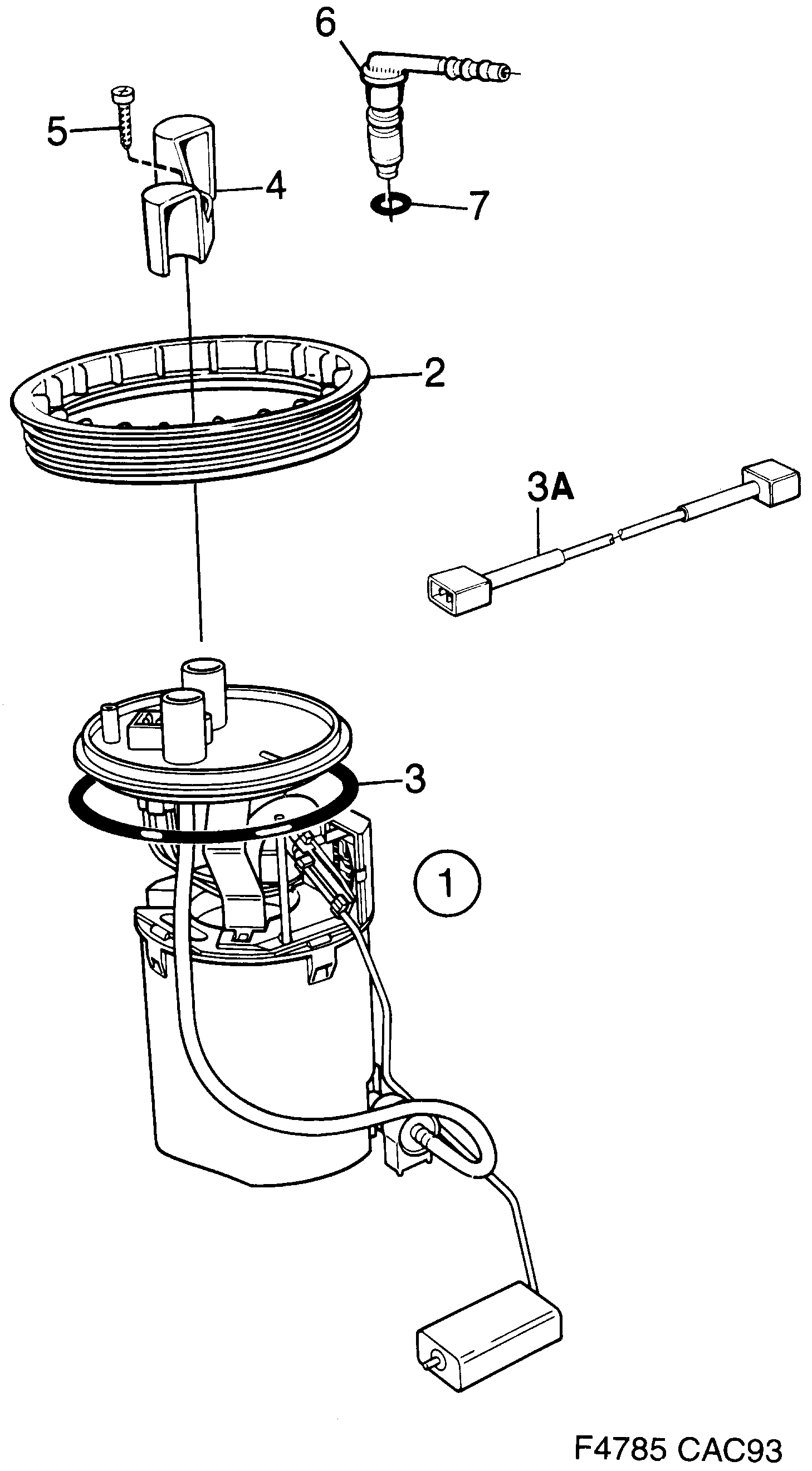 Saab 9000 Fuel pump diagram