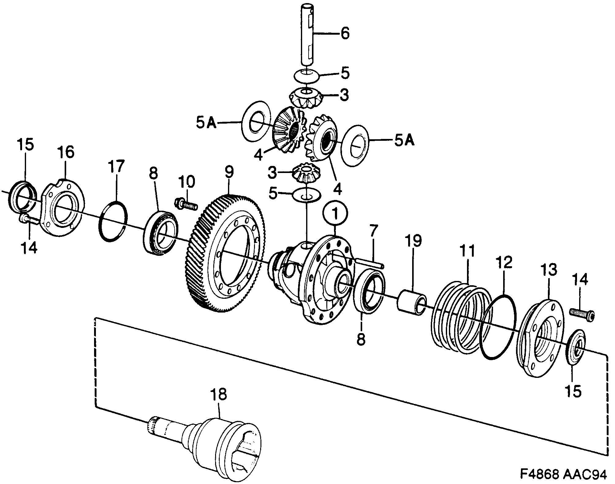 Saab 900 Differential diagram