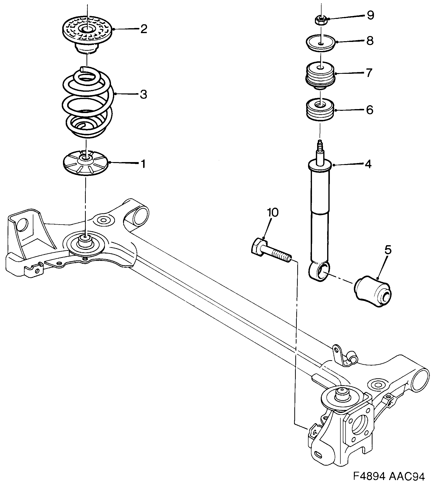 Saab 900 Rear suspension diagram