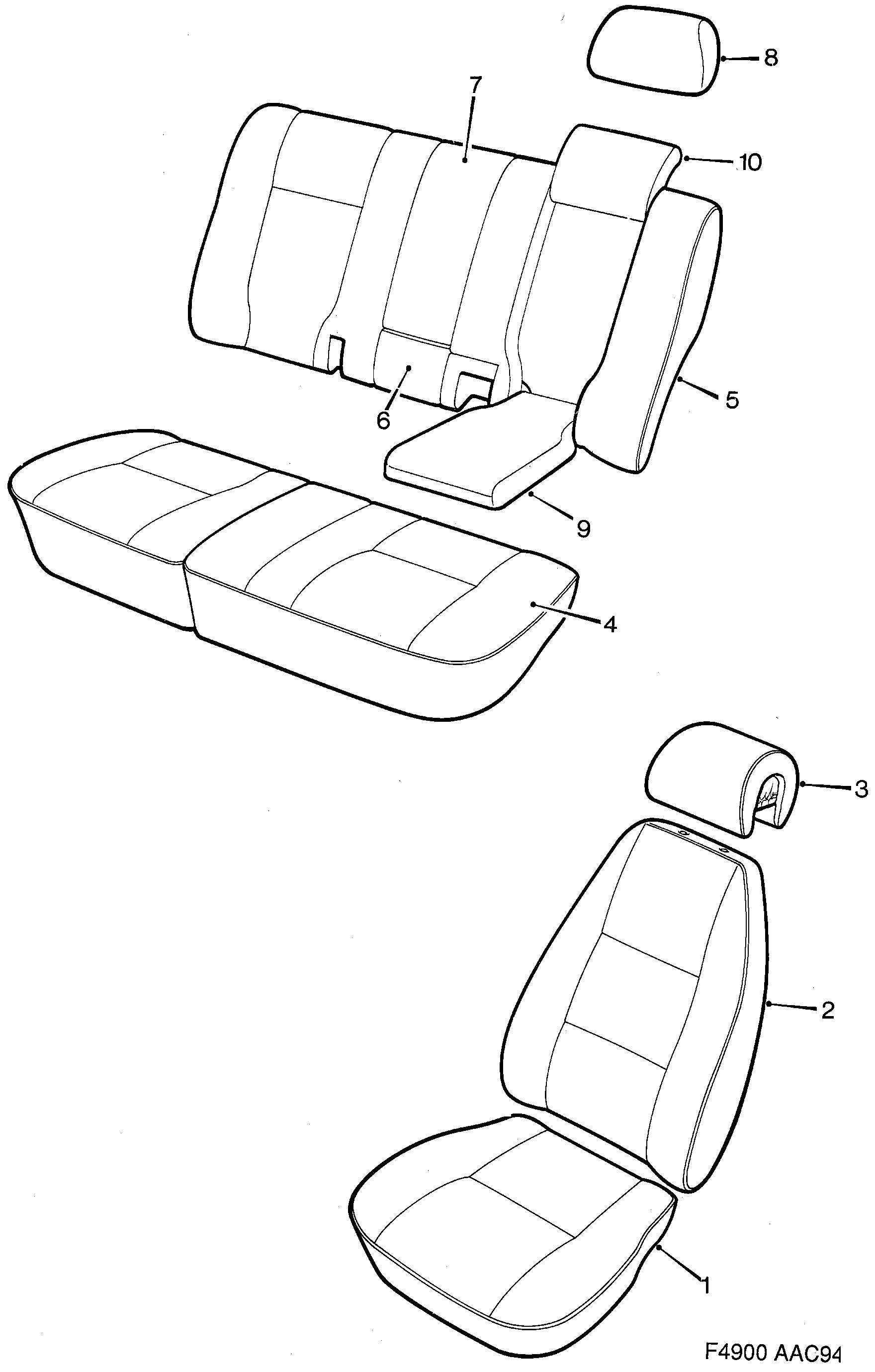 Saab 900 Covers diagram