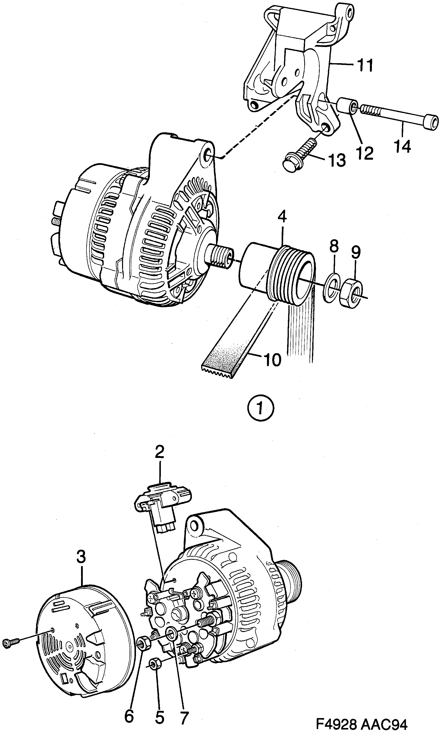 Saab 900 Bosch 90A diagram