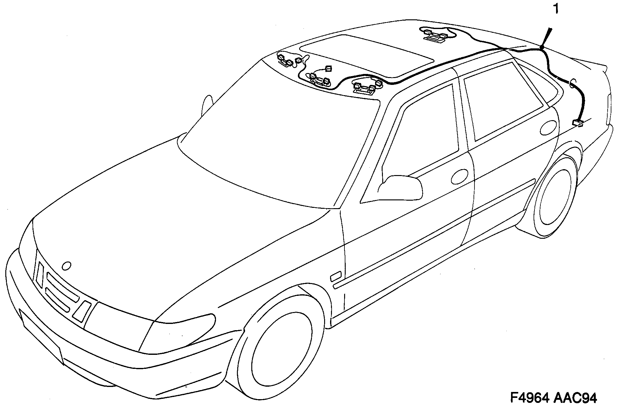Saab 900 Roof diagram