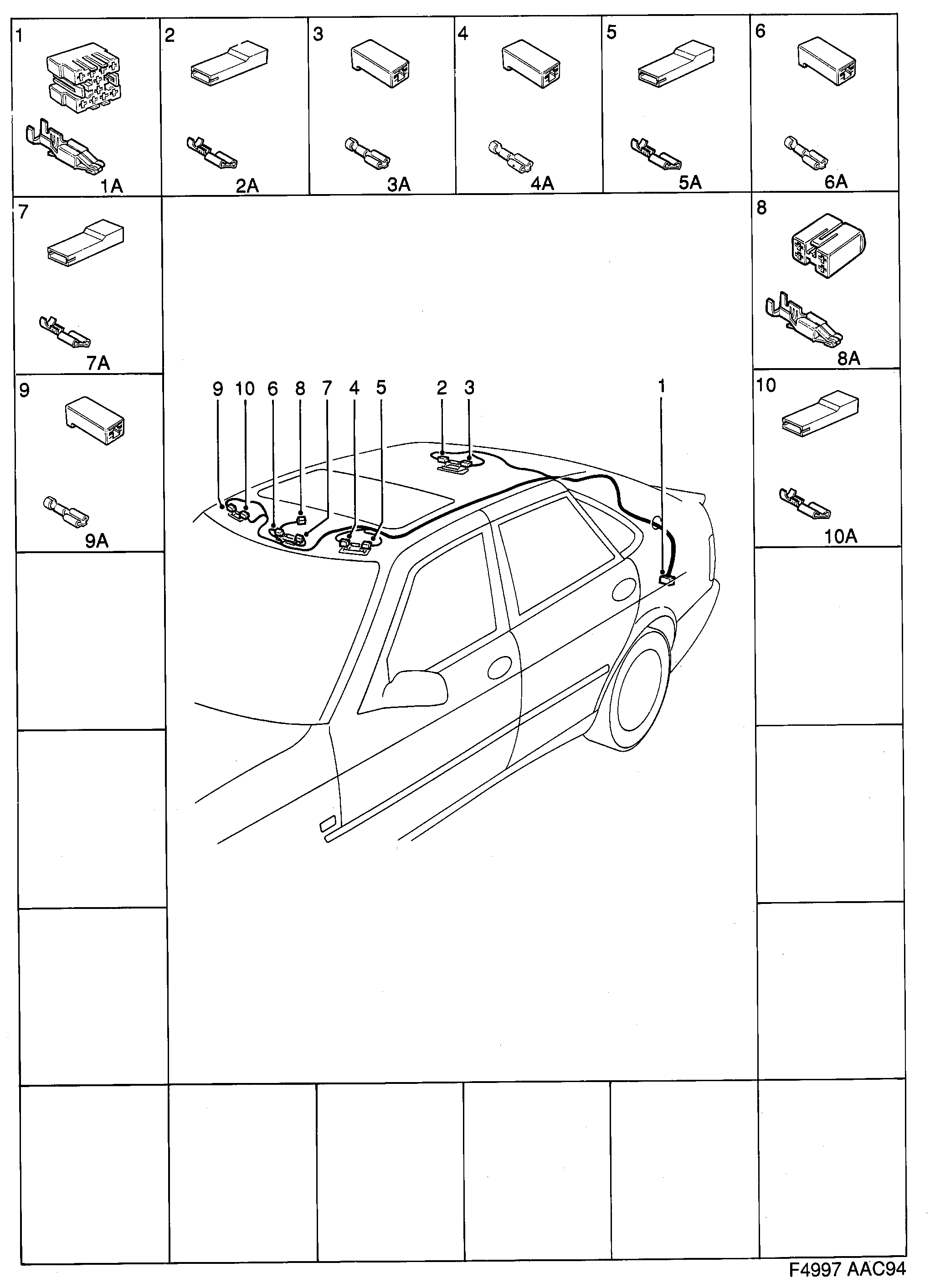 Saab 900 Roof diagram