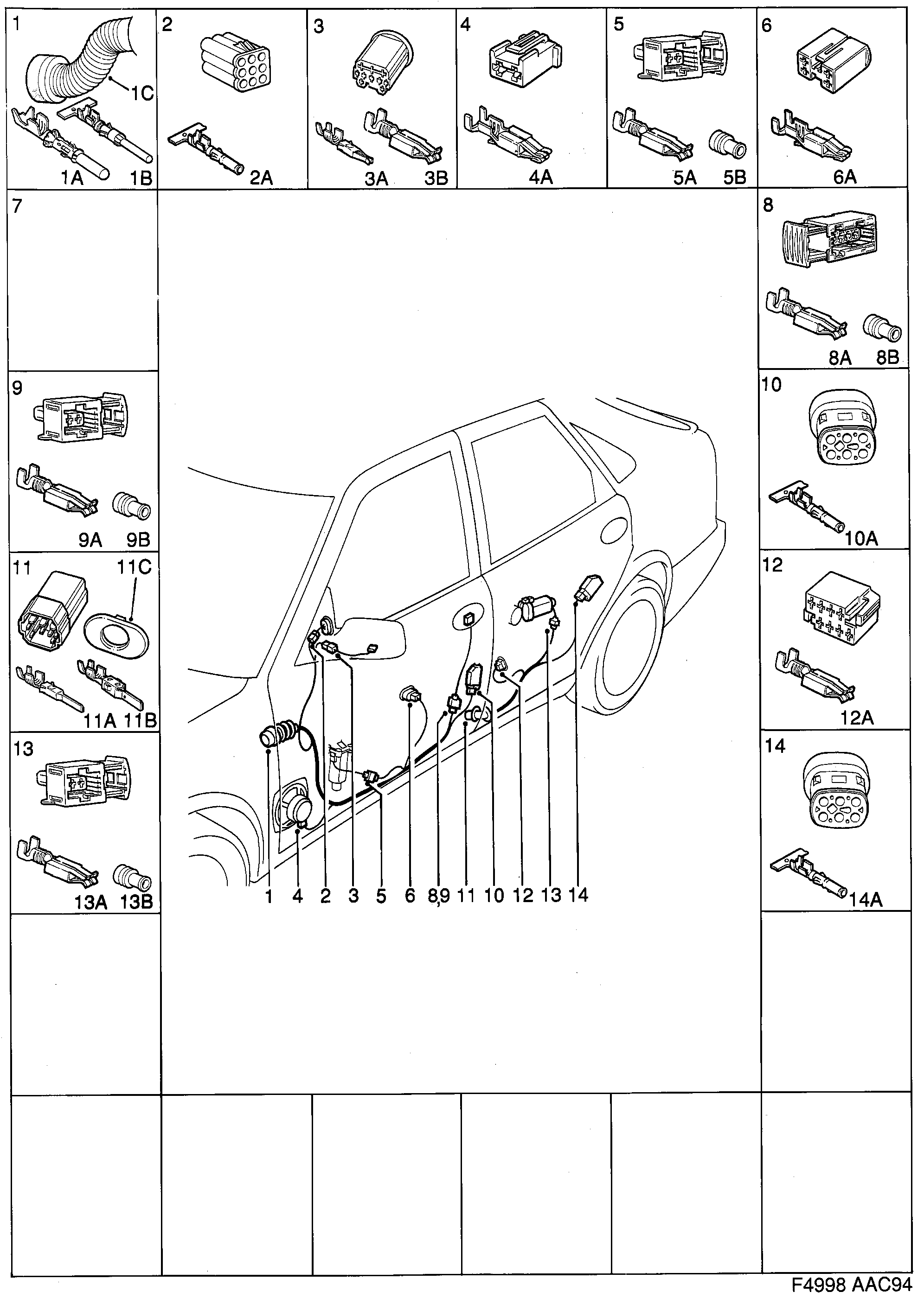 Saab 900 Doors diagram