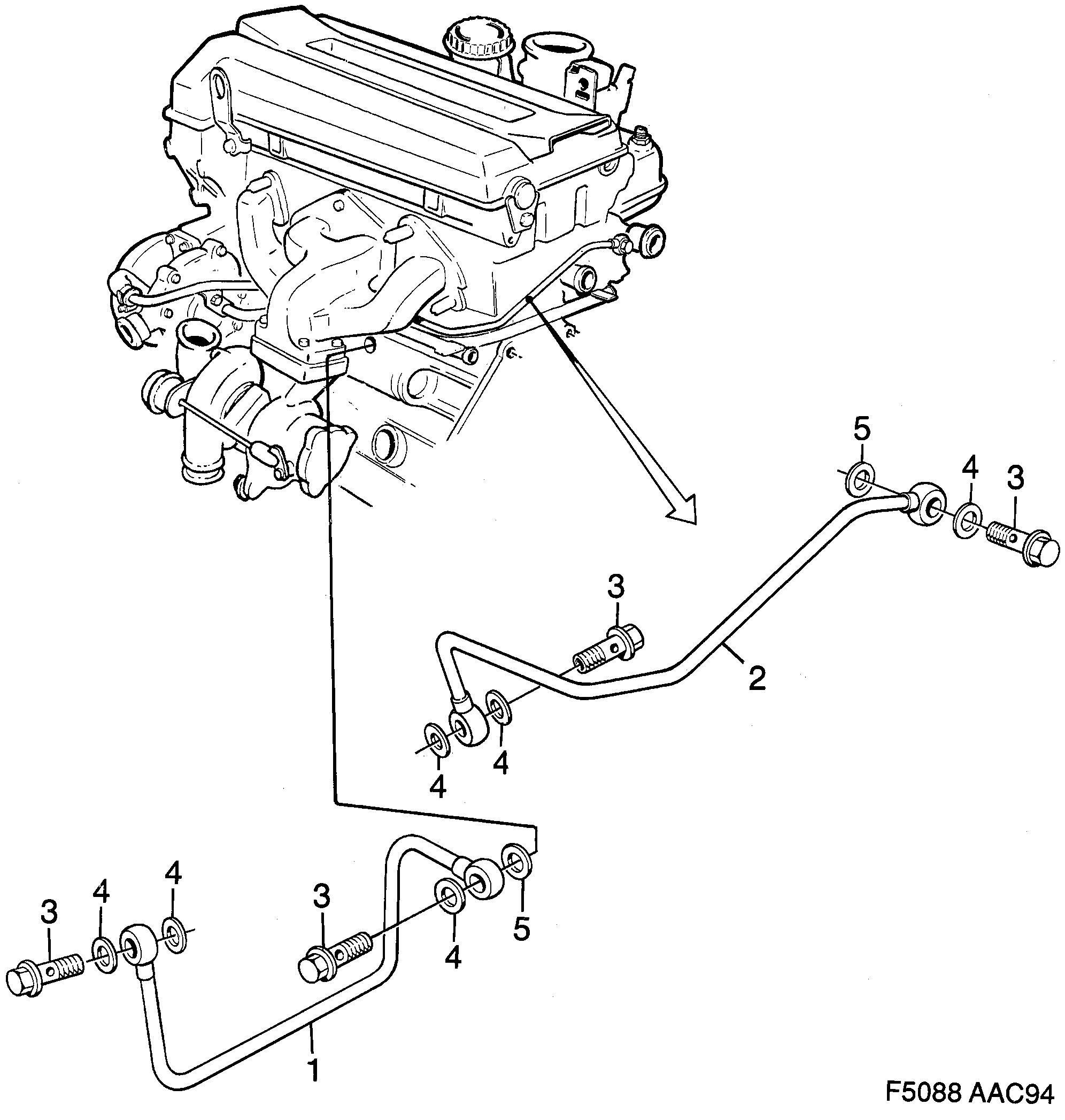 Saab 900 Coolant pipe Turbo diagram