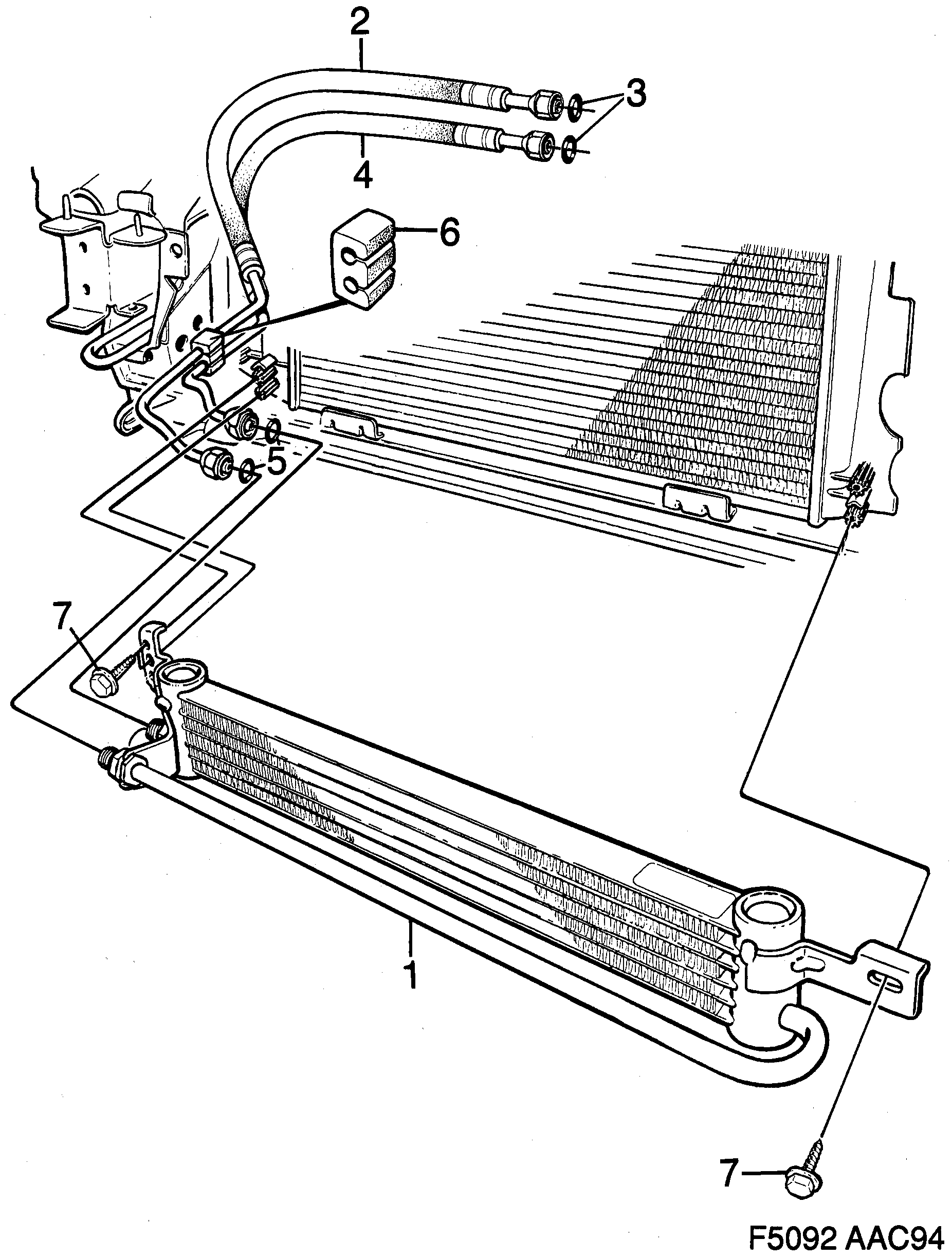 Saab 900 Air oil cooler Engine diagram