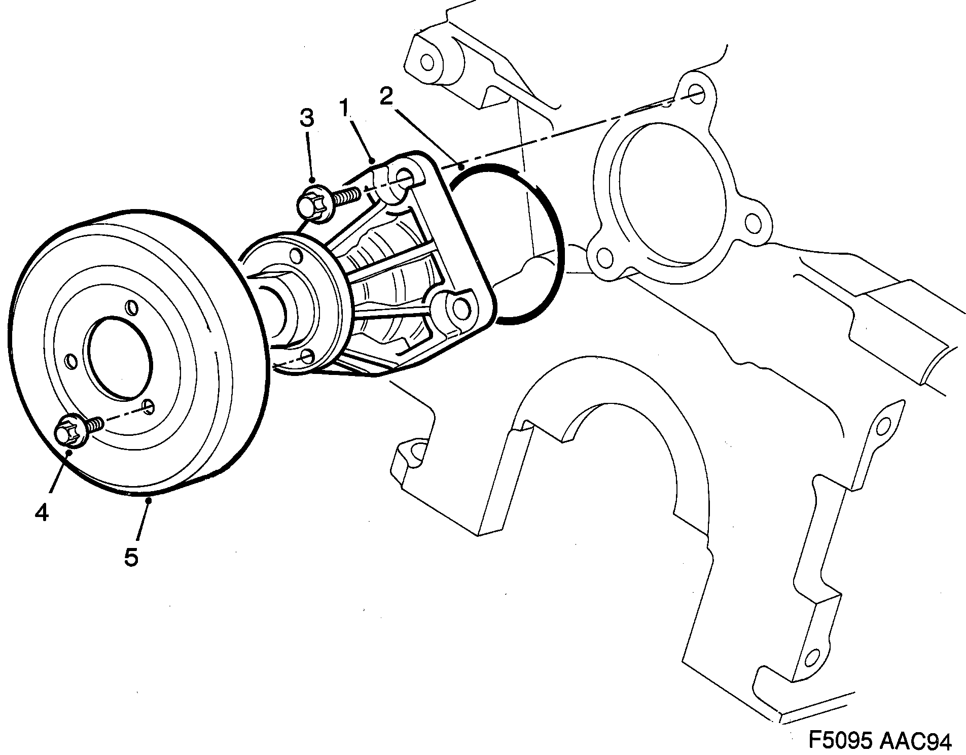 Saab 900 Coolant pump diagram