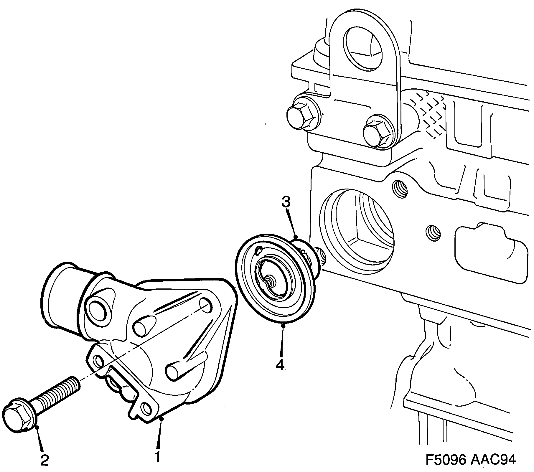 Saab 900 Thermostat 4-cylinder diagram