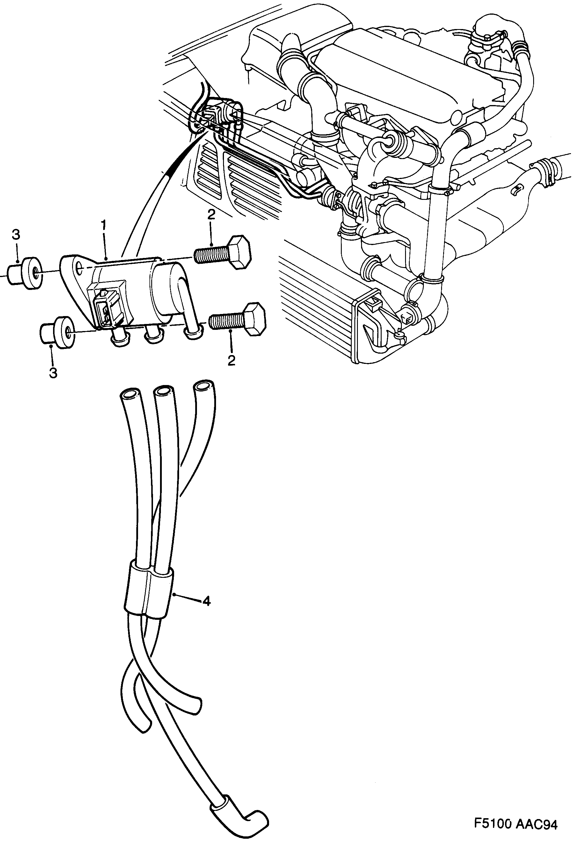 Saab 900 APC system 4-cylinder diagram