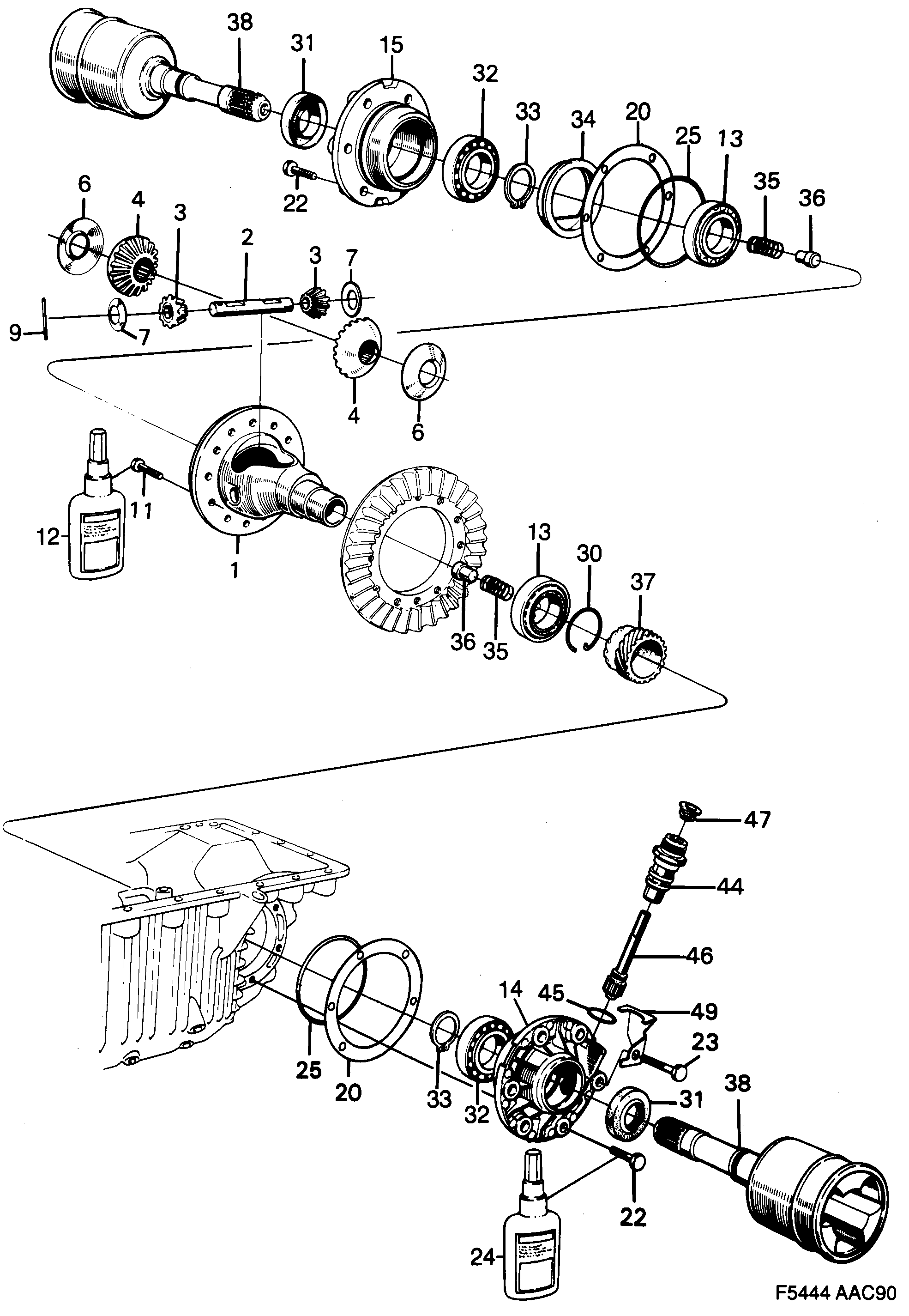 Saab 900 Differential diagram